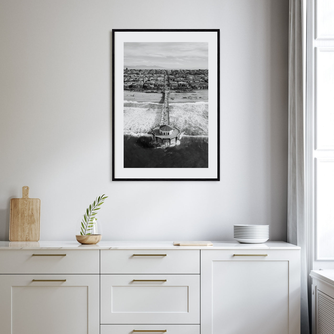 Manhattan Beach Photo B&W No 1 Poster