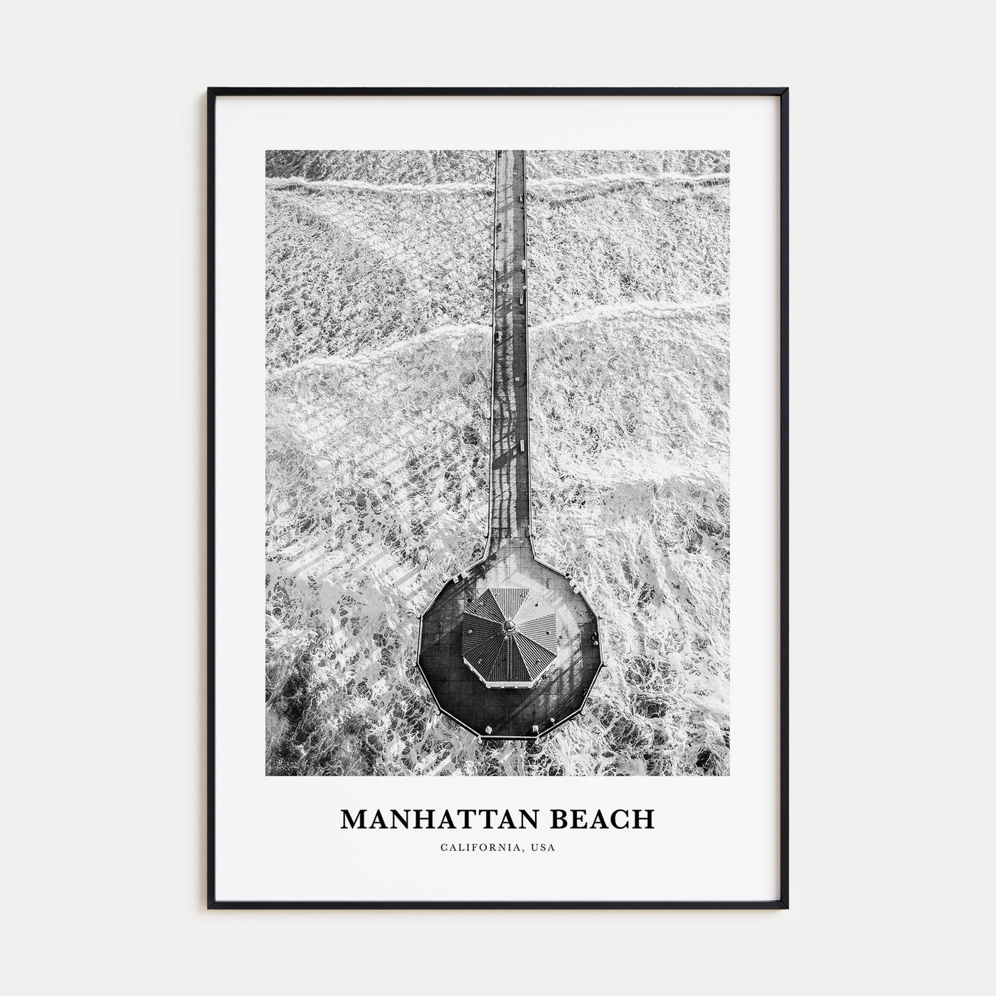 Manhattan Beach Portrait B&W Poster