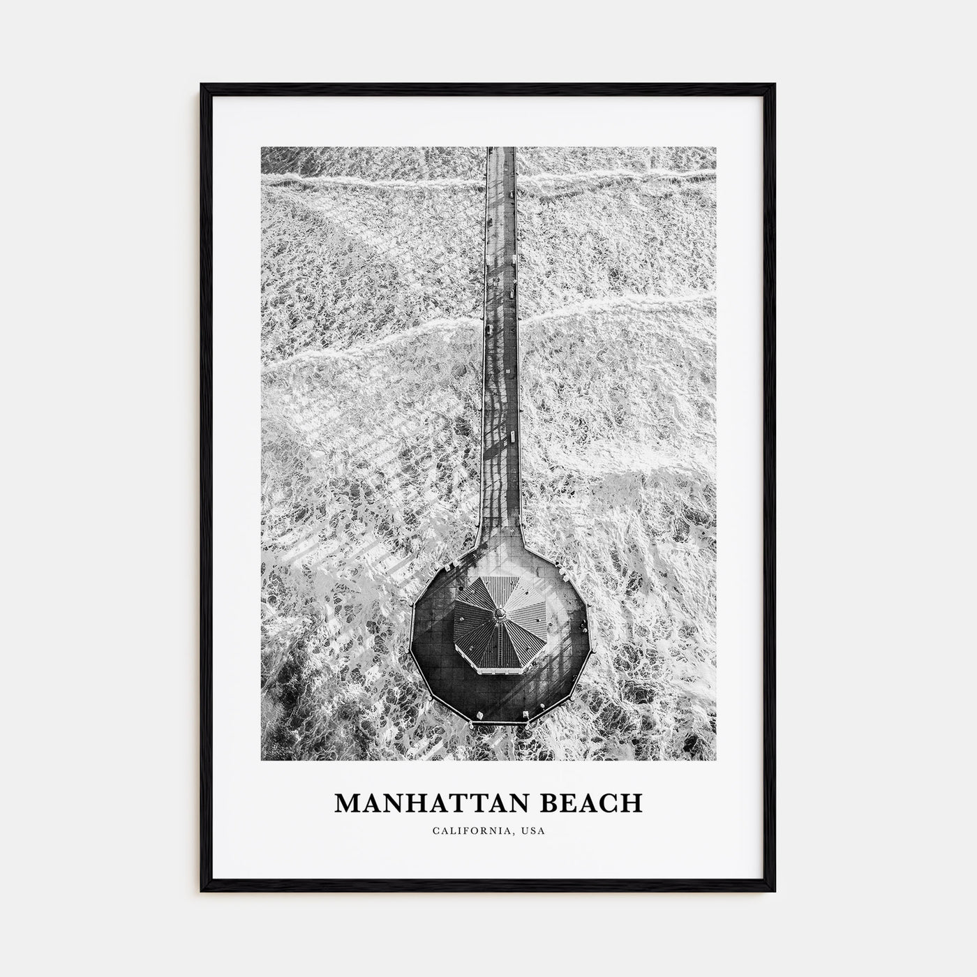 Manhattan Beach Portrait B&W Poster