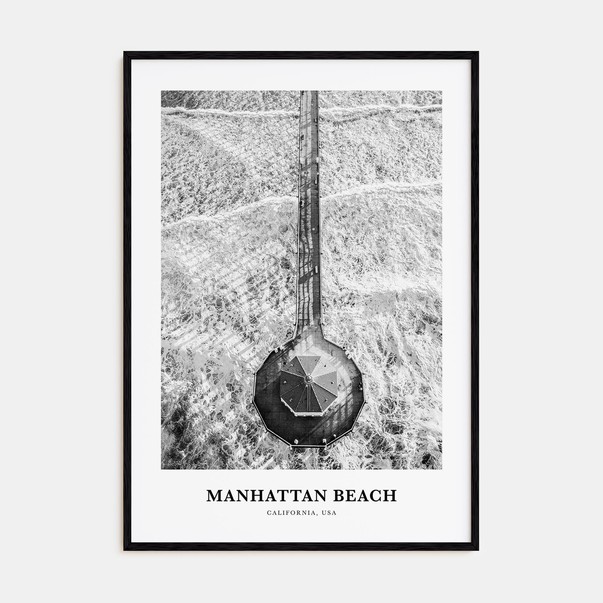 Manhattan Beach Portrait B&W Poster