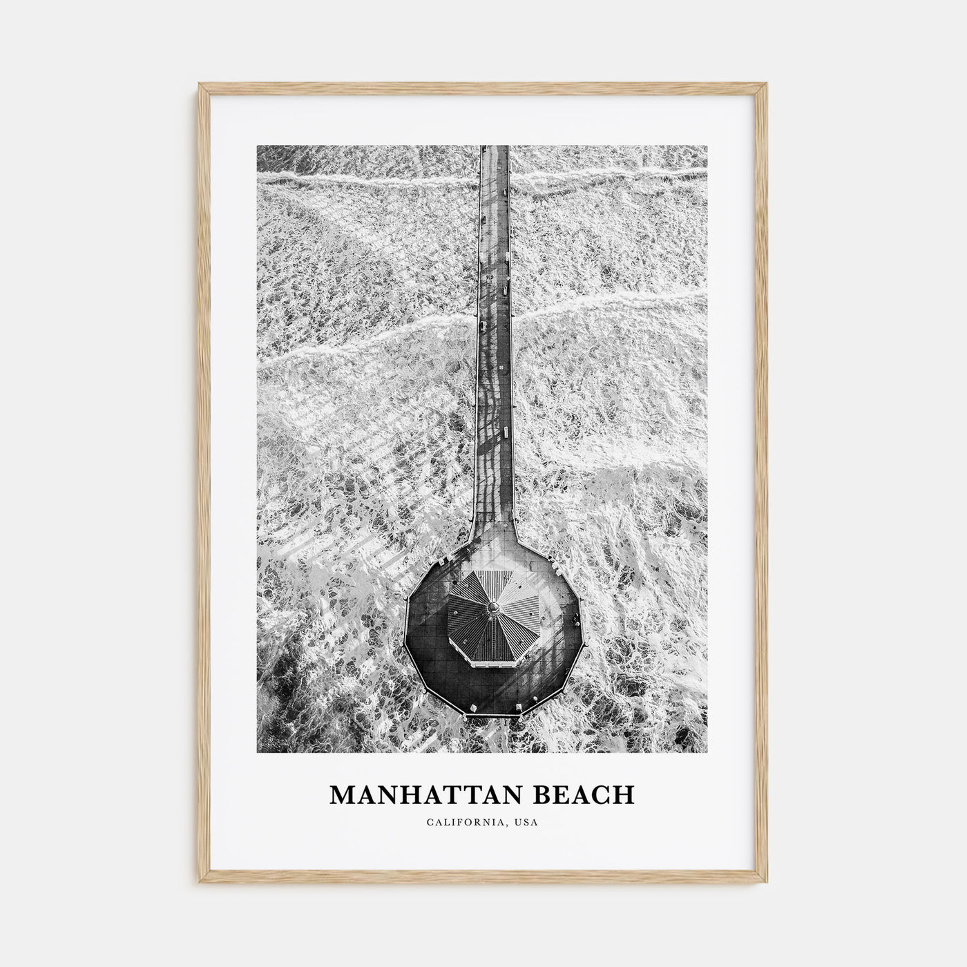 Manhattan Beach Portrait B&W Poster