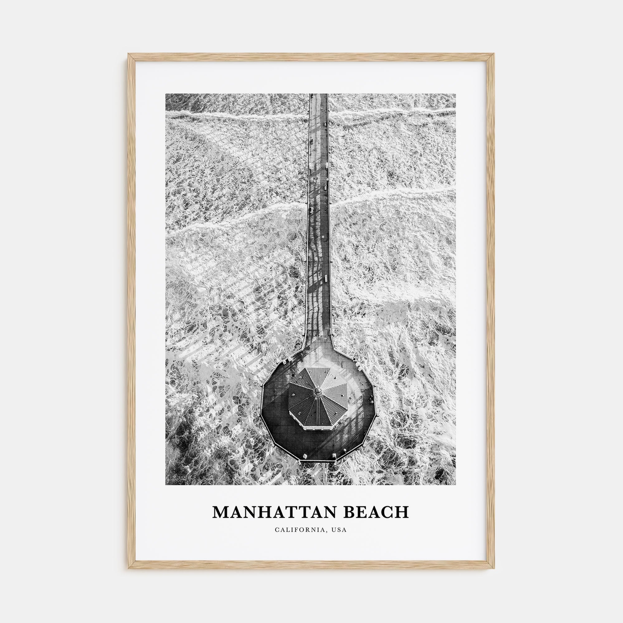 Manhattan Beach Portrait B&W Poster