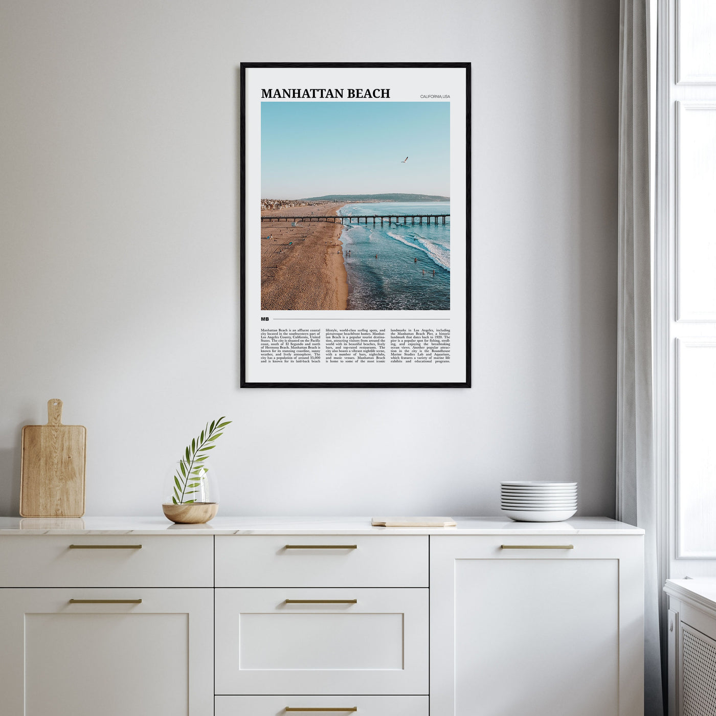 Manhattan Beach Travel Color Poster