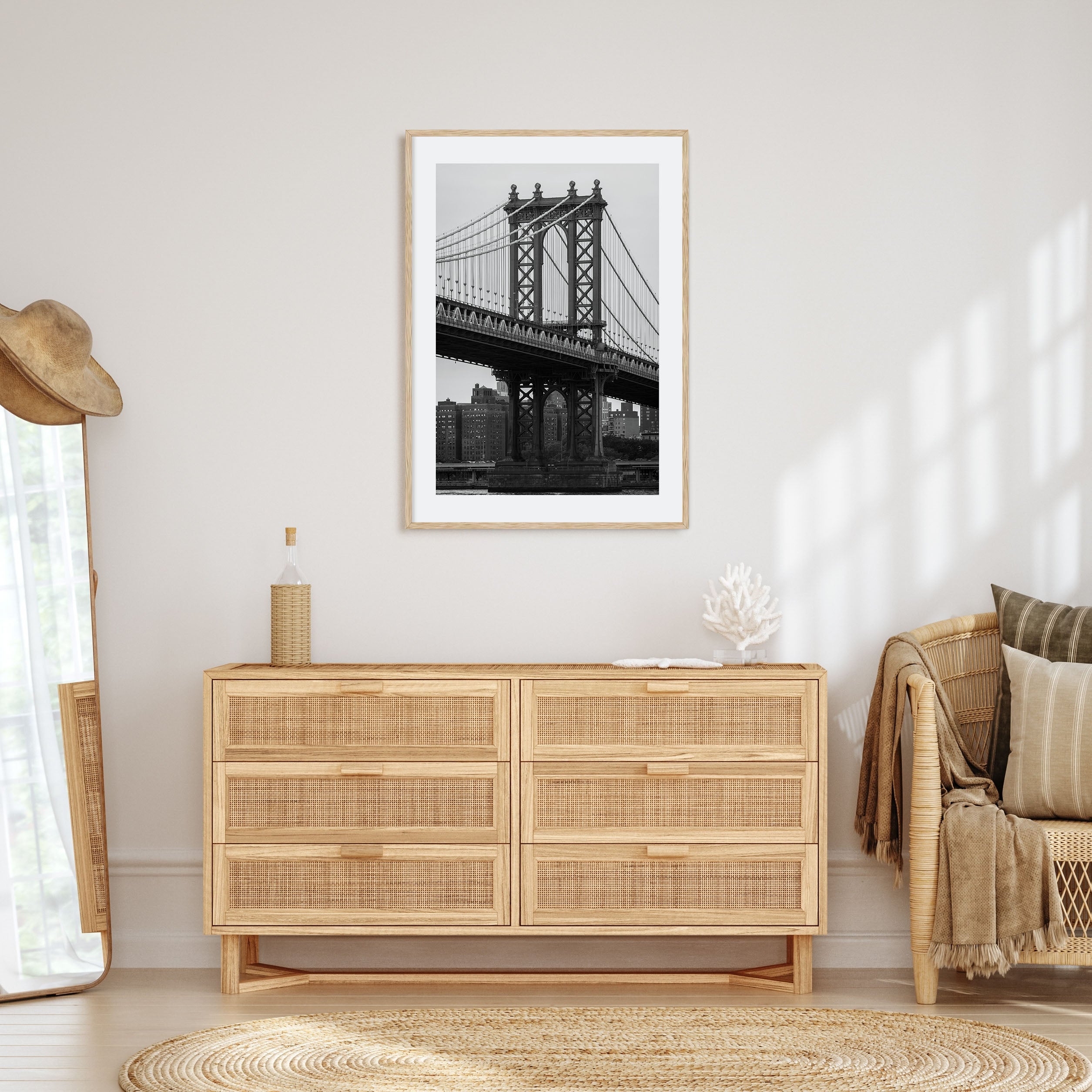 Manhattan Bridge Photo B&W Poster