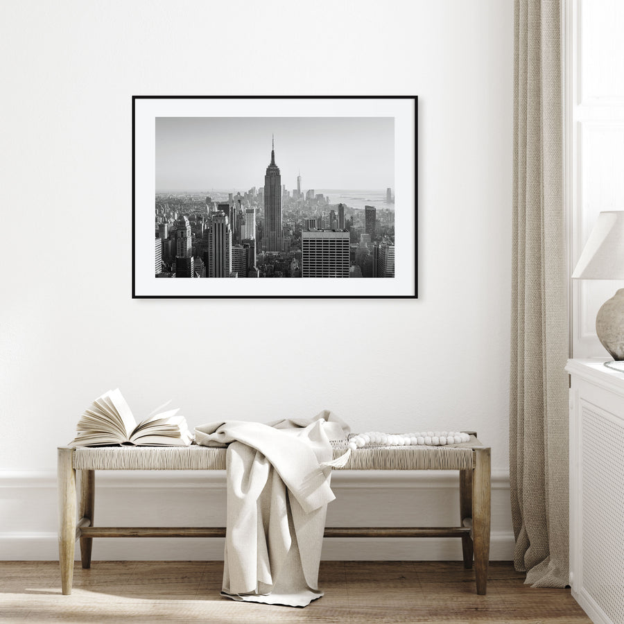 Manhattan Landscape B&W Poster