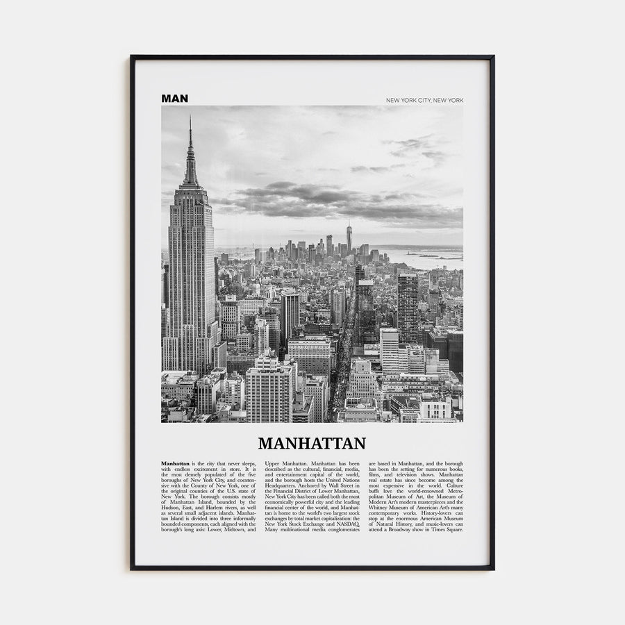 Manhattan Travel B&W Poster