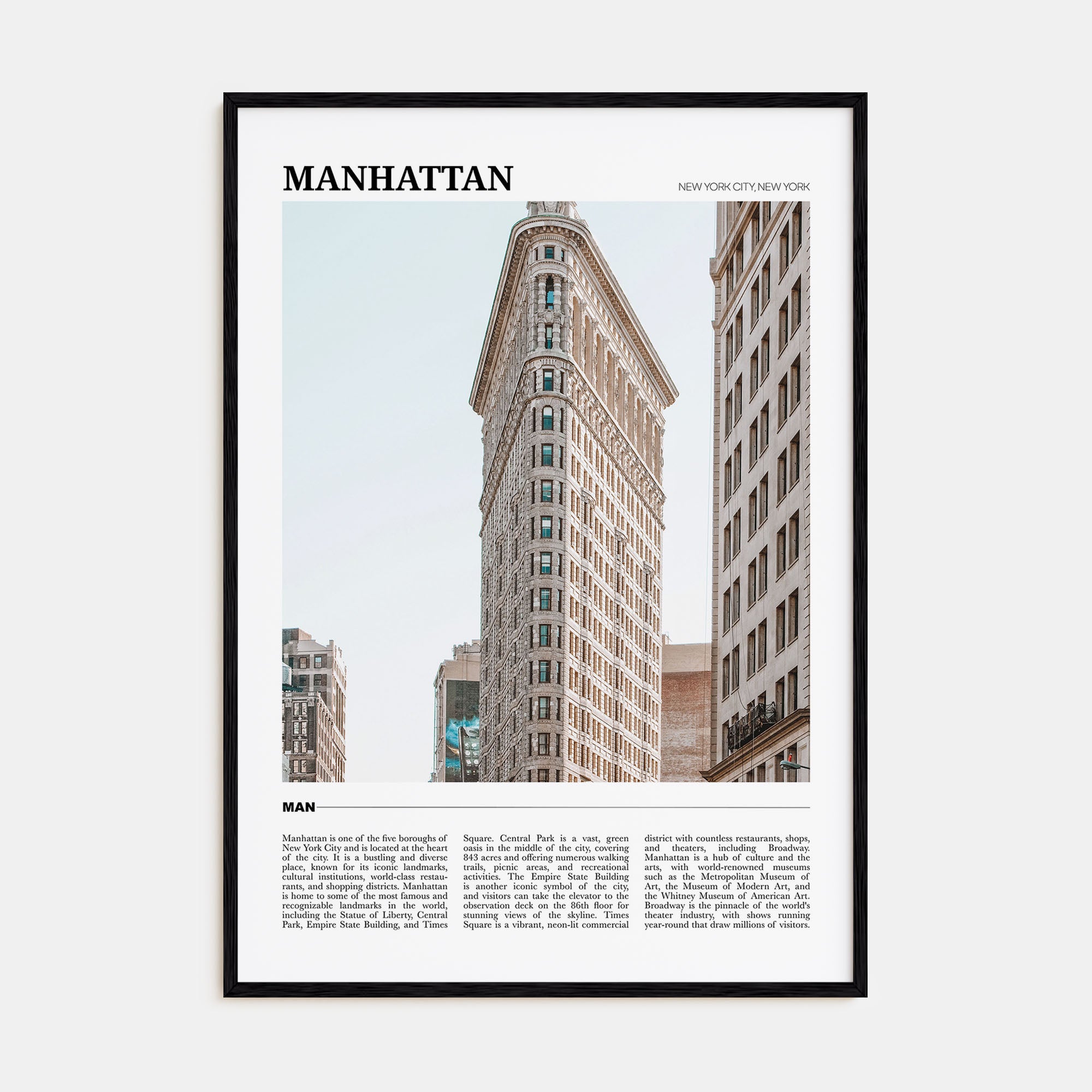 Manhattan Travel Color Poster
