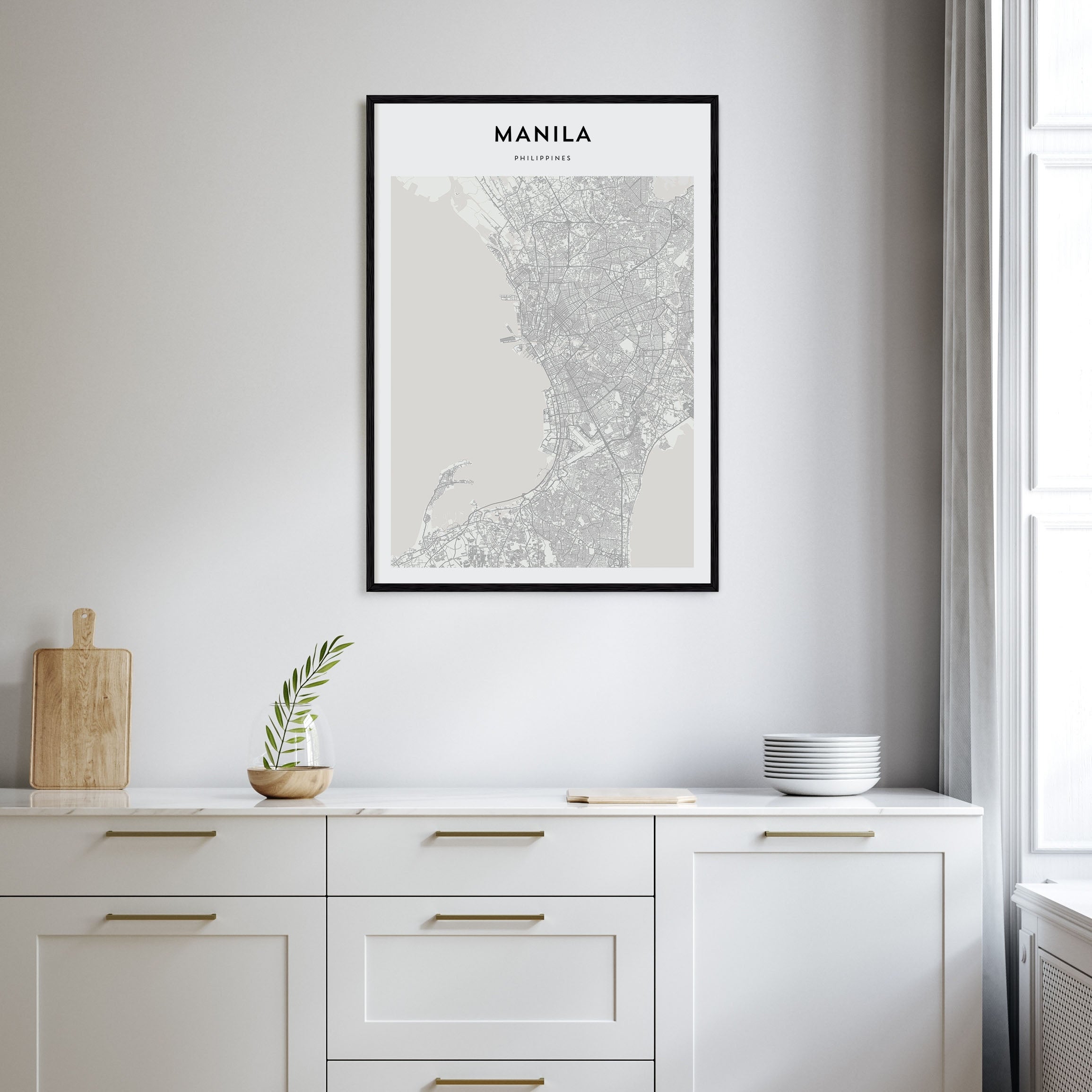 Manila Map Portrait Poster