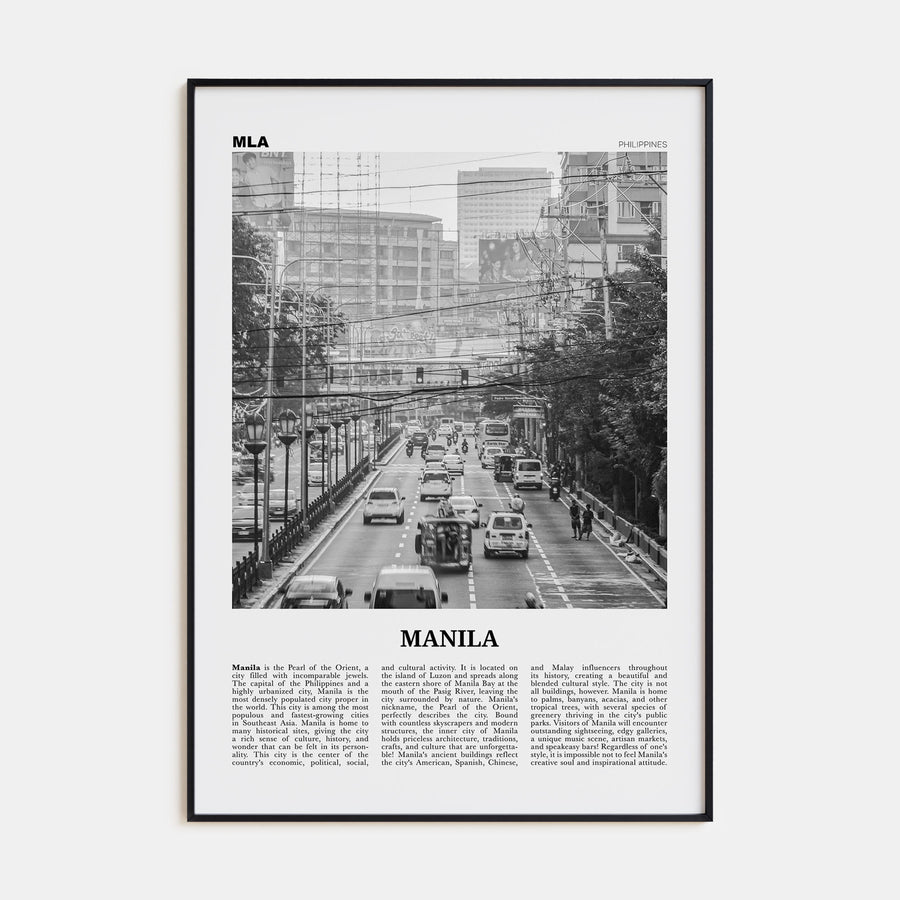 Manila Travel B&W No 1 Poster