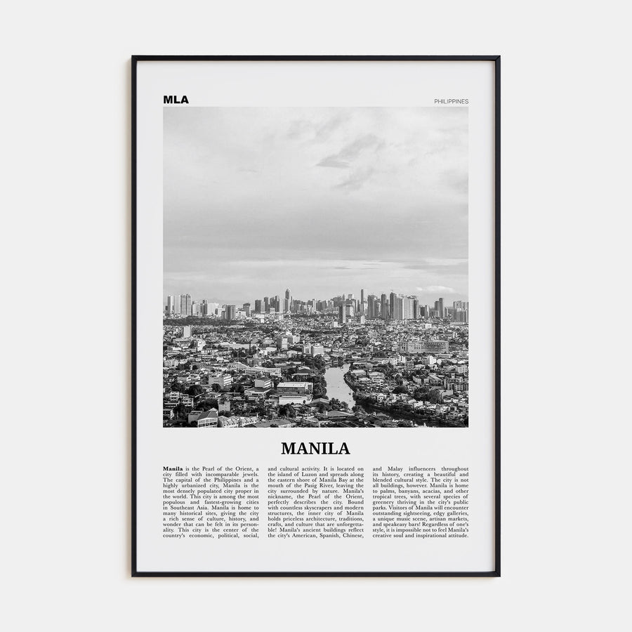 Manila Travel B&W No 2 Poster