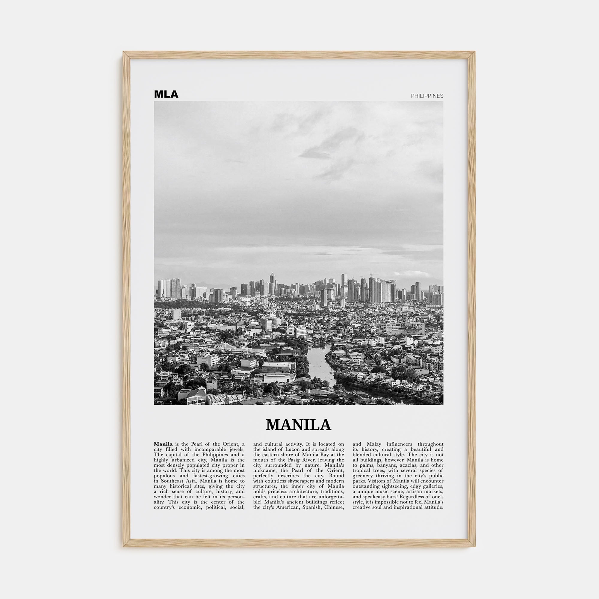 Manila Travel B&W No 2 Poster