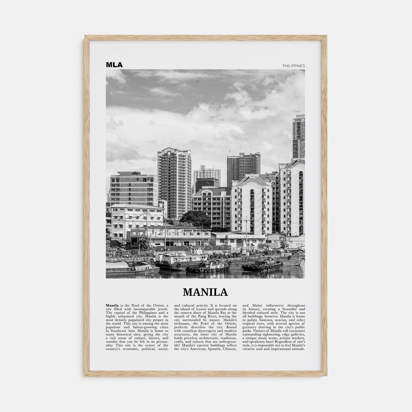 Manila Travel B&W No 3 Poster