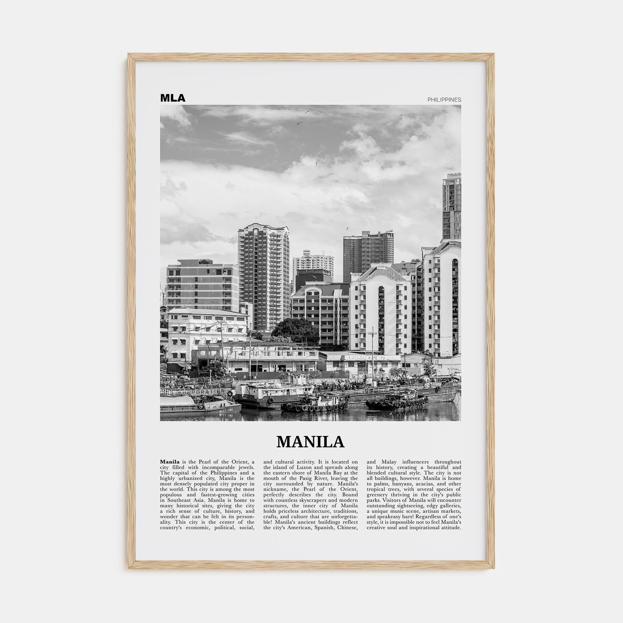 Manila Travel B&W No 3 Poster