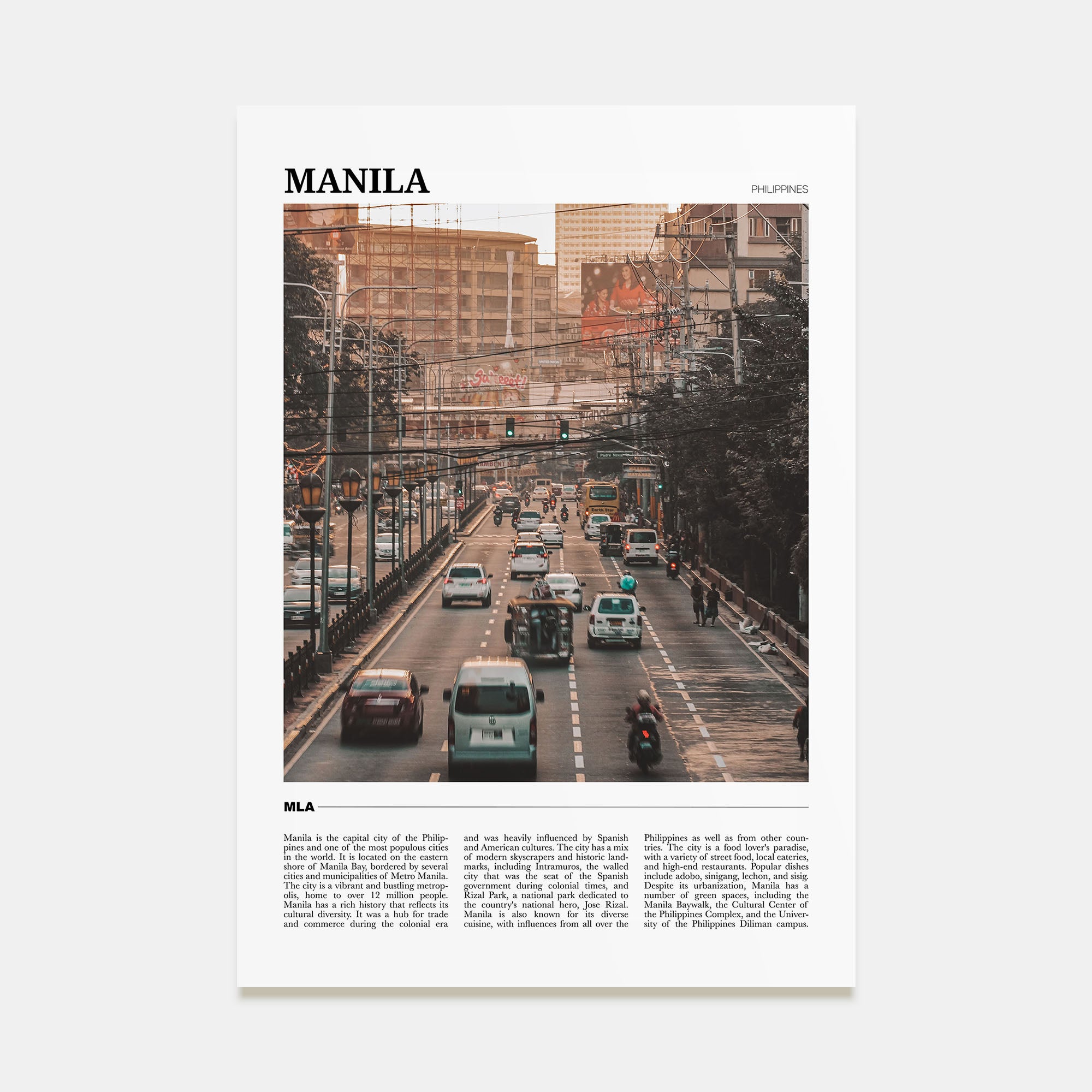 Manila Travel Color Poster