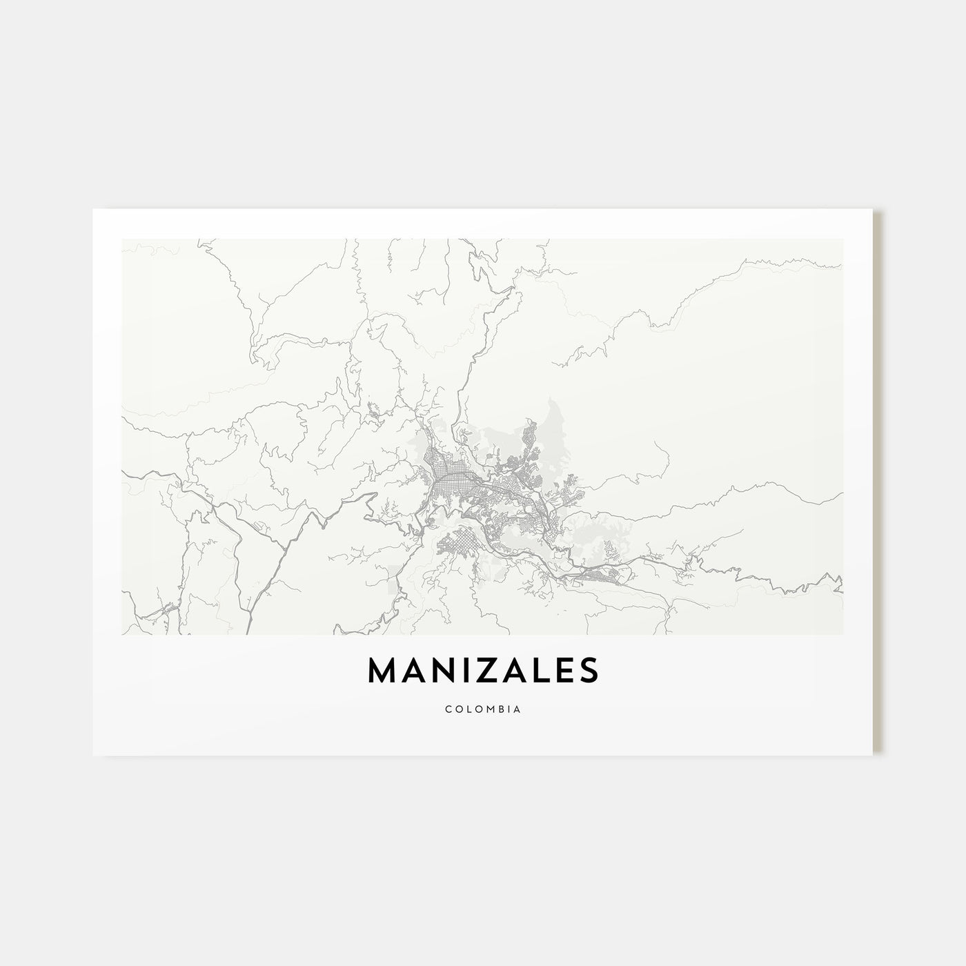 Manizales Map Landscape Poster