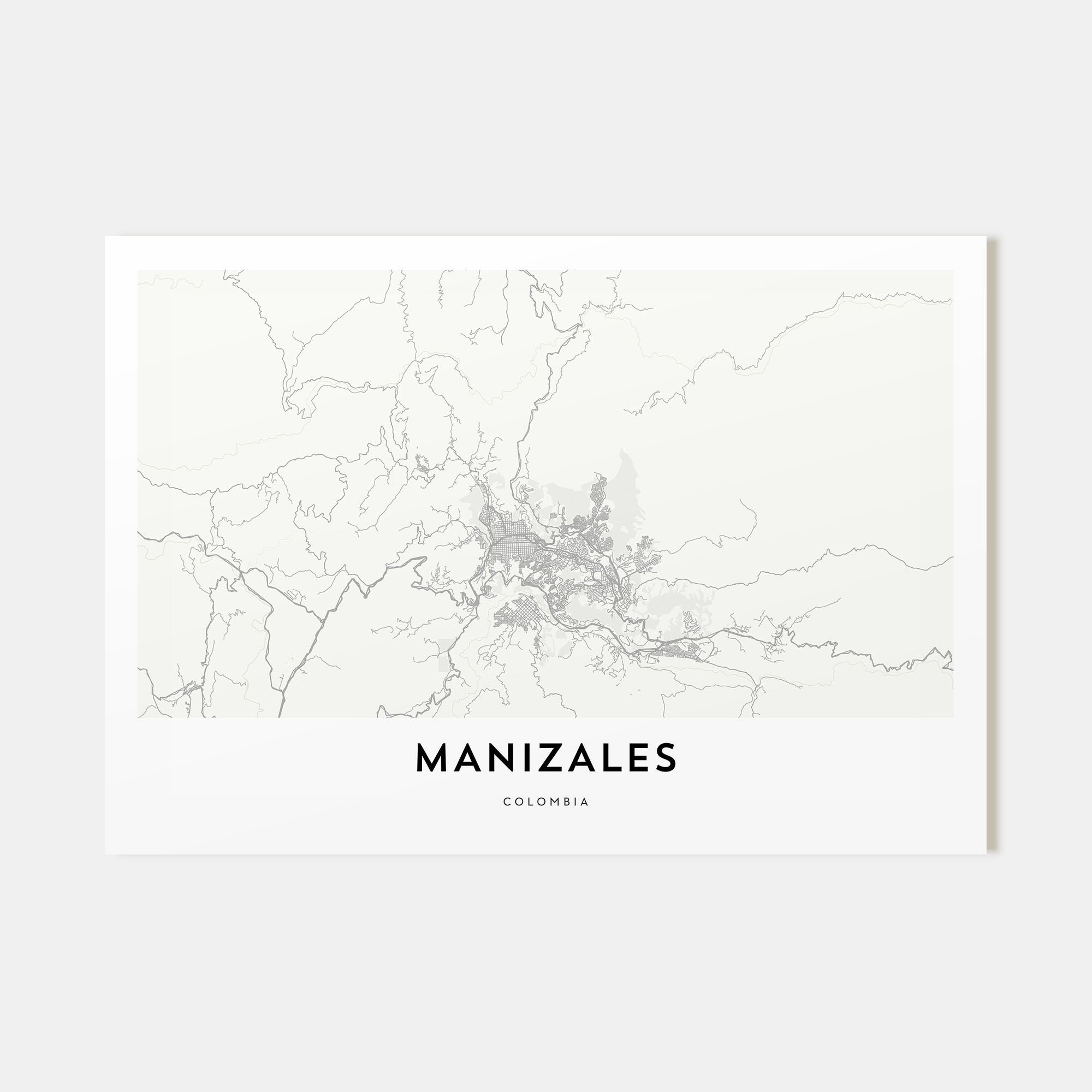 Manizales Map Landscape Poster