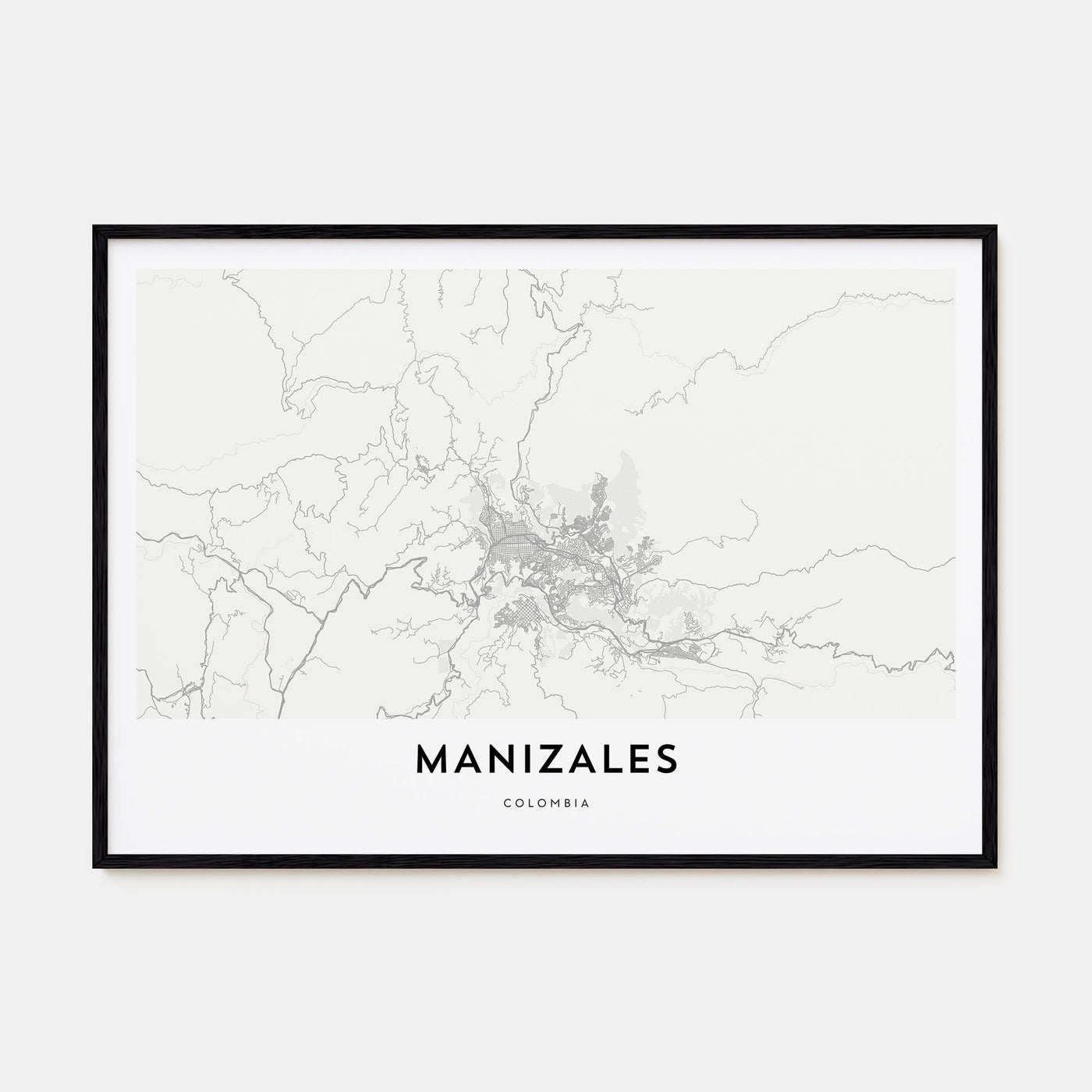 Manizales Map Landscape Poster