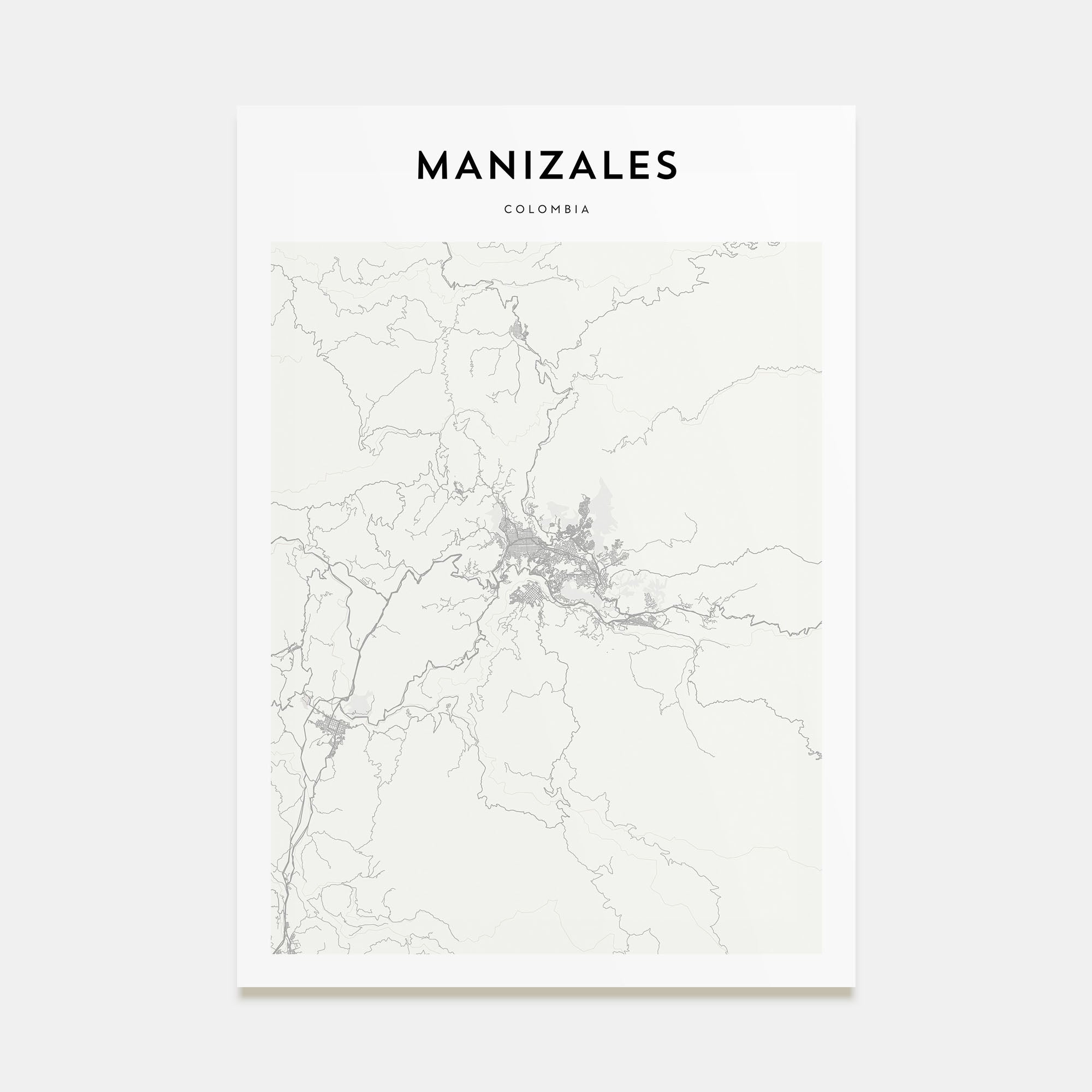 Manizales Map Portrait Poster