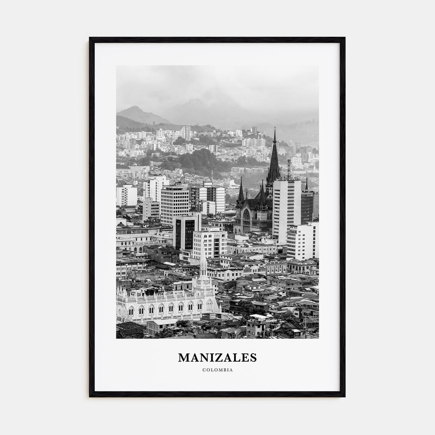 Manizales Portrait B&W Poster