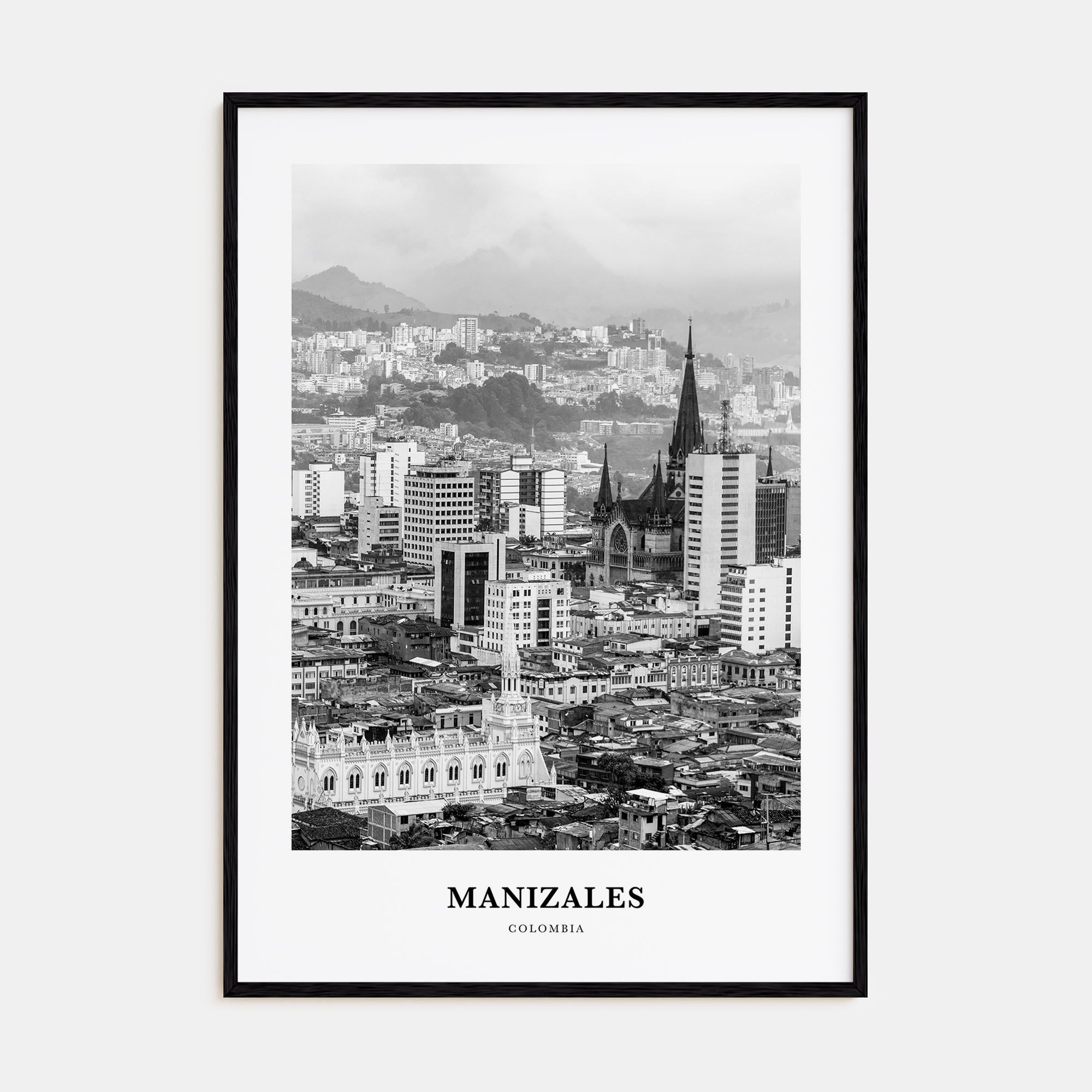 Manizales Portrait B&W Poster