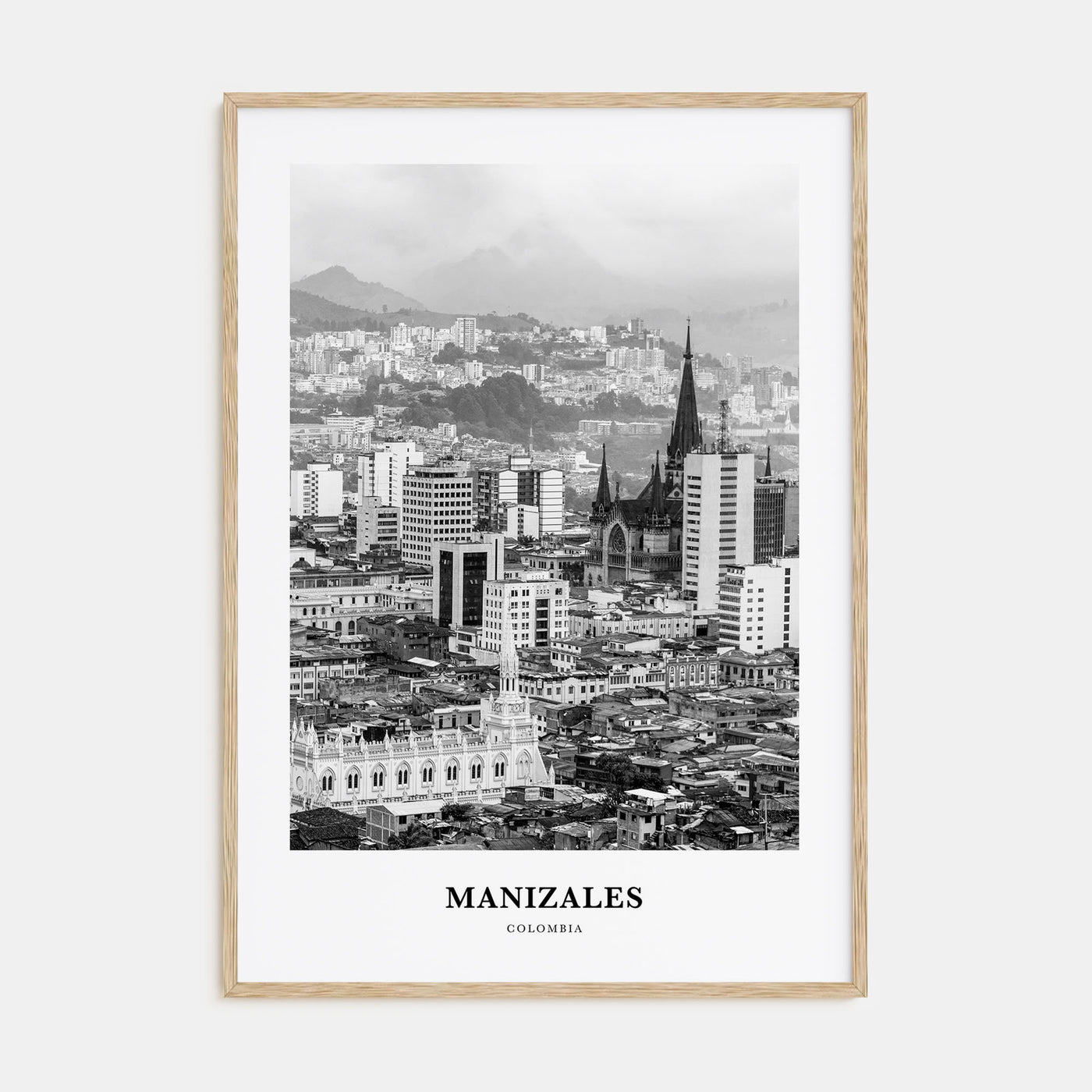 Manizales Portrait B&W Poster