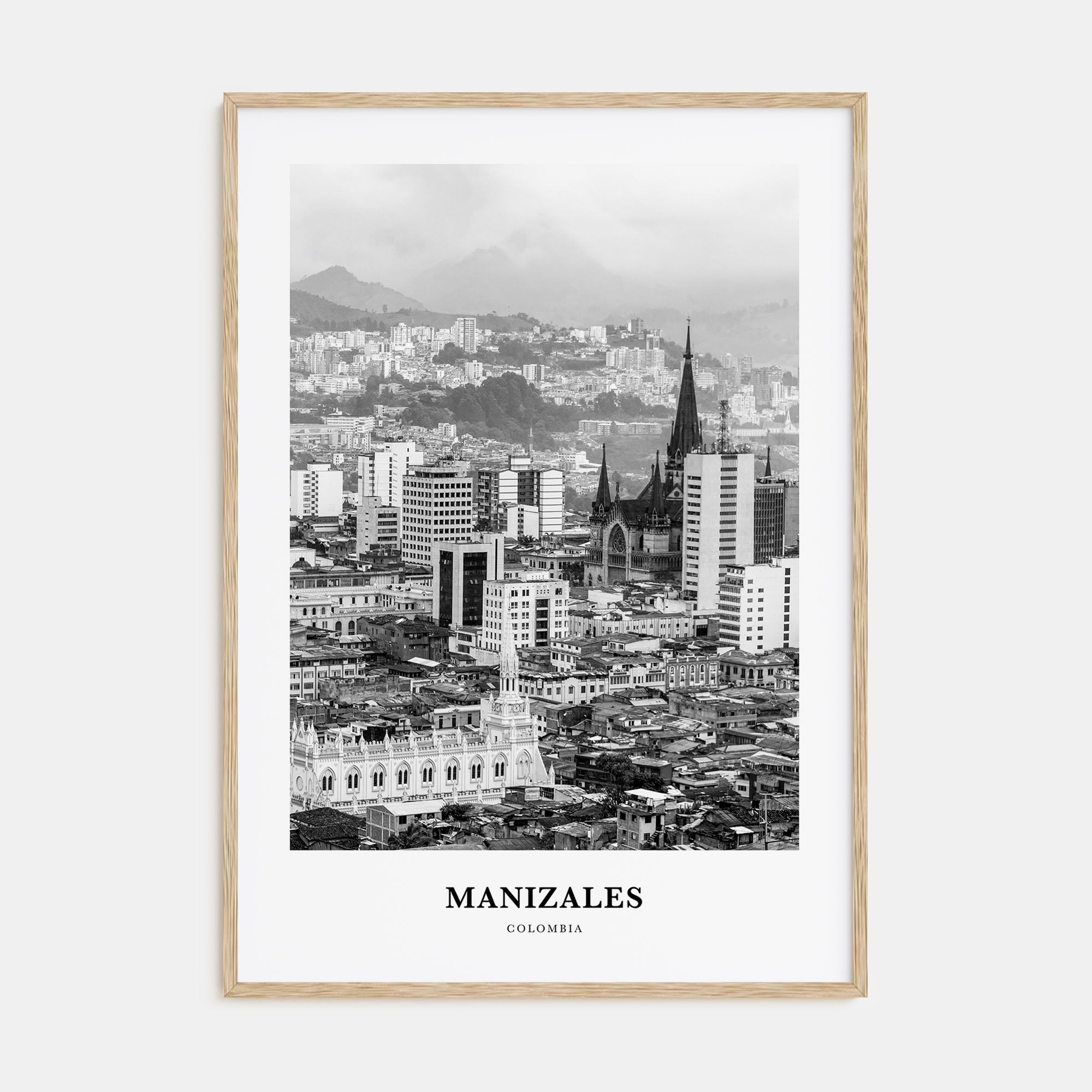 Manizales Portrait B&W Poster