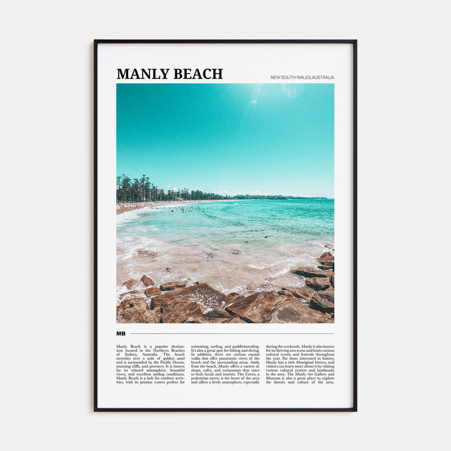 Manly Beach Travel Color Poster