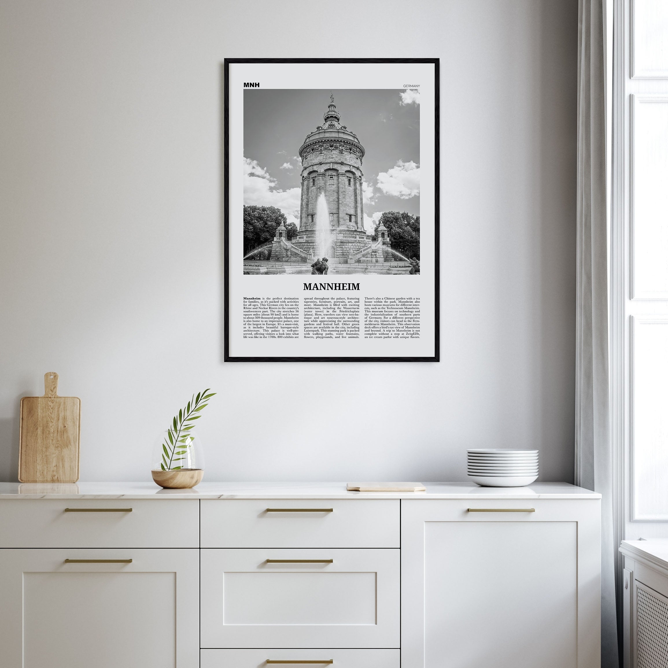 Mannheim Travel B&W Poster