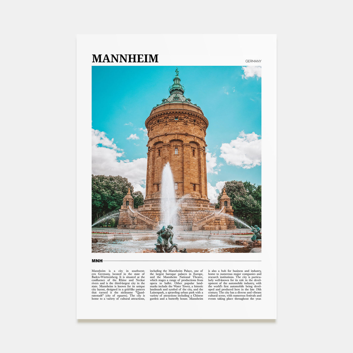 Mannheim Travel Color Poster