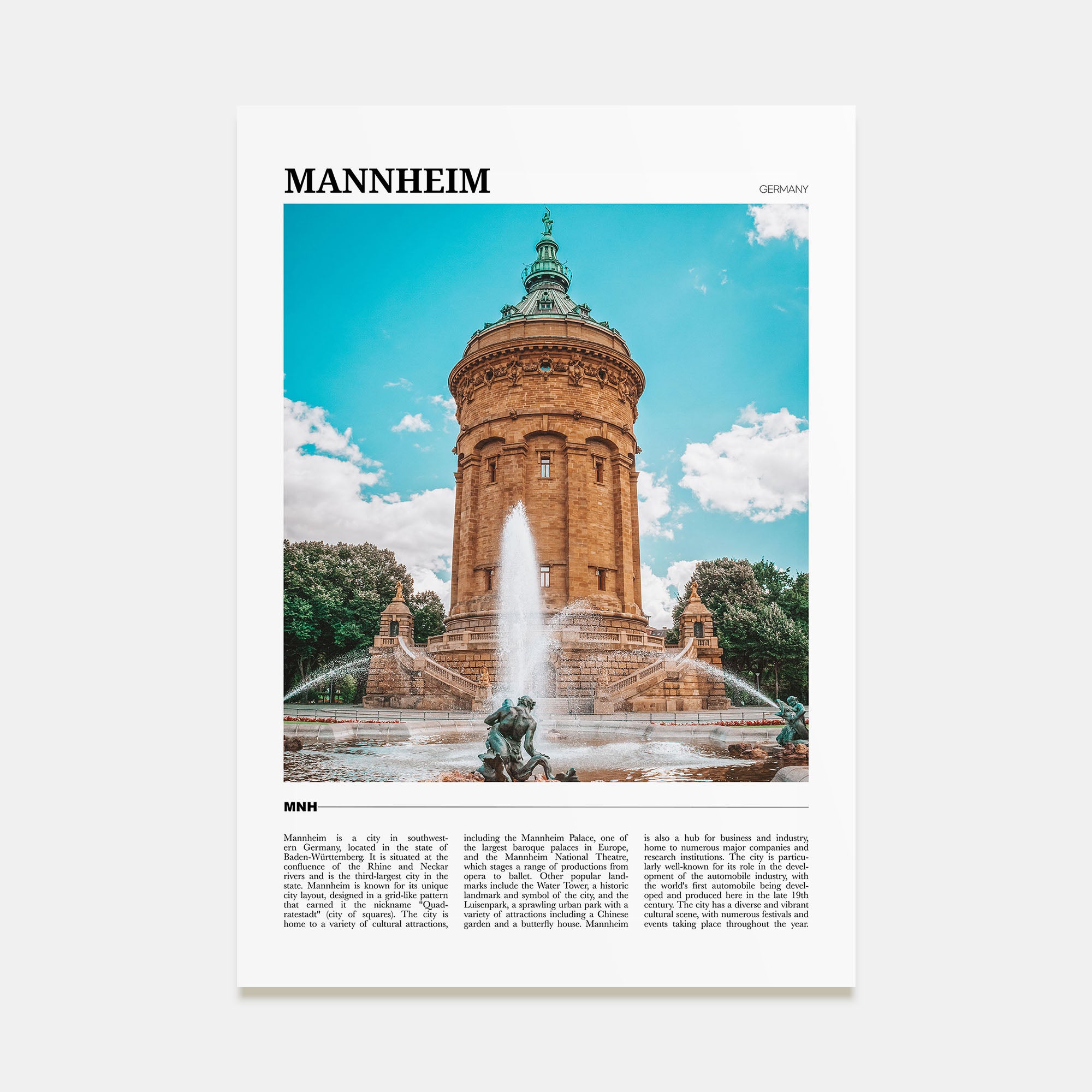 Mannheim Travel Color Poster