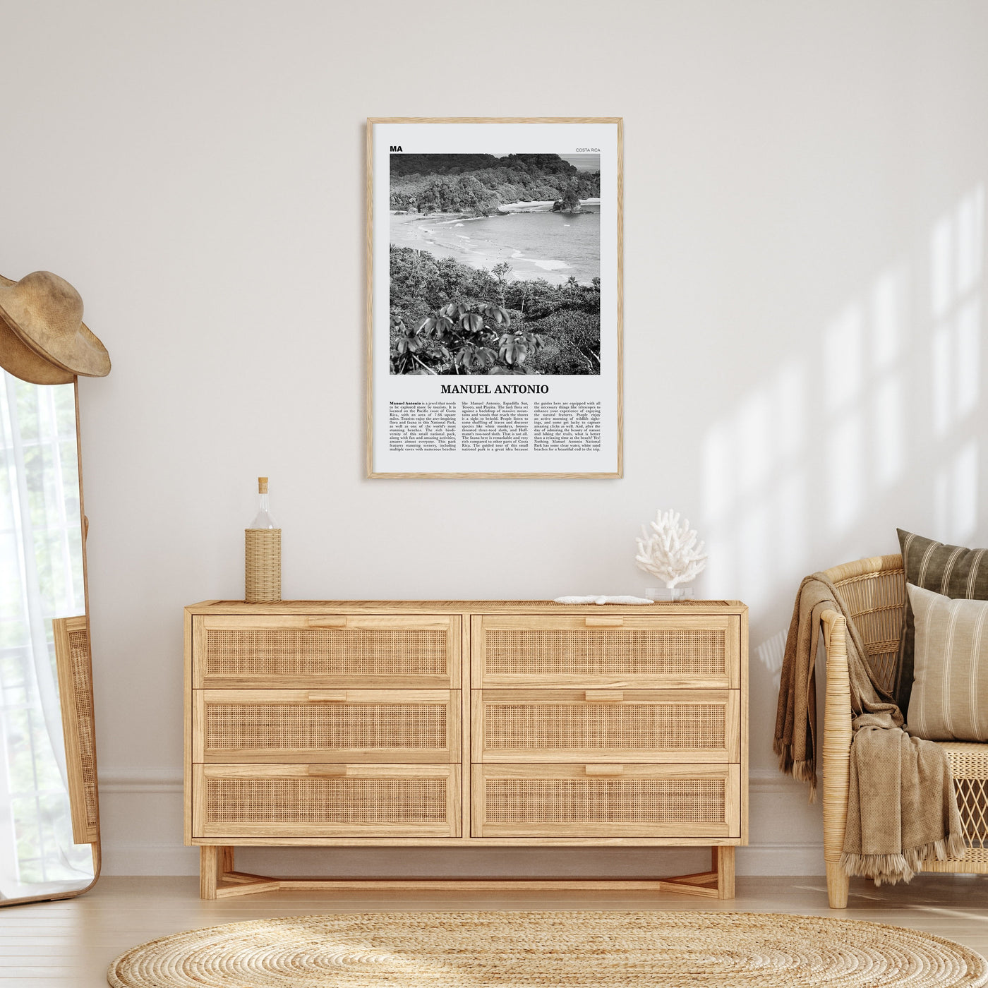 Manuel Antonio National Park Travel B&W Poster