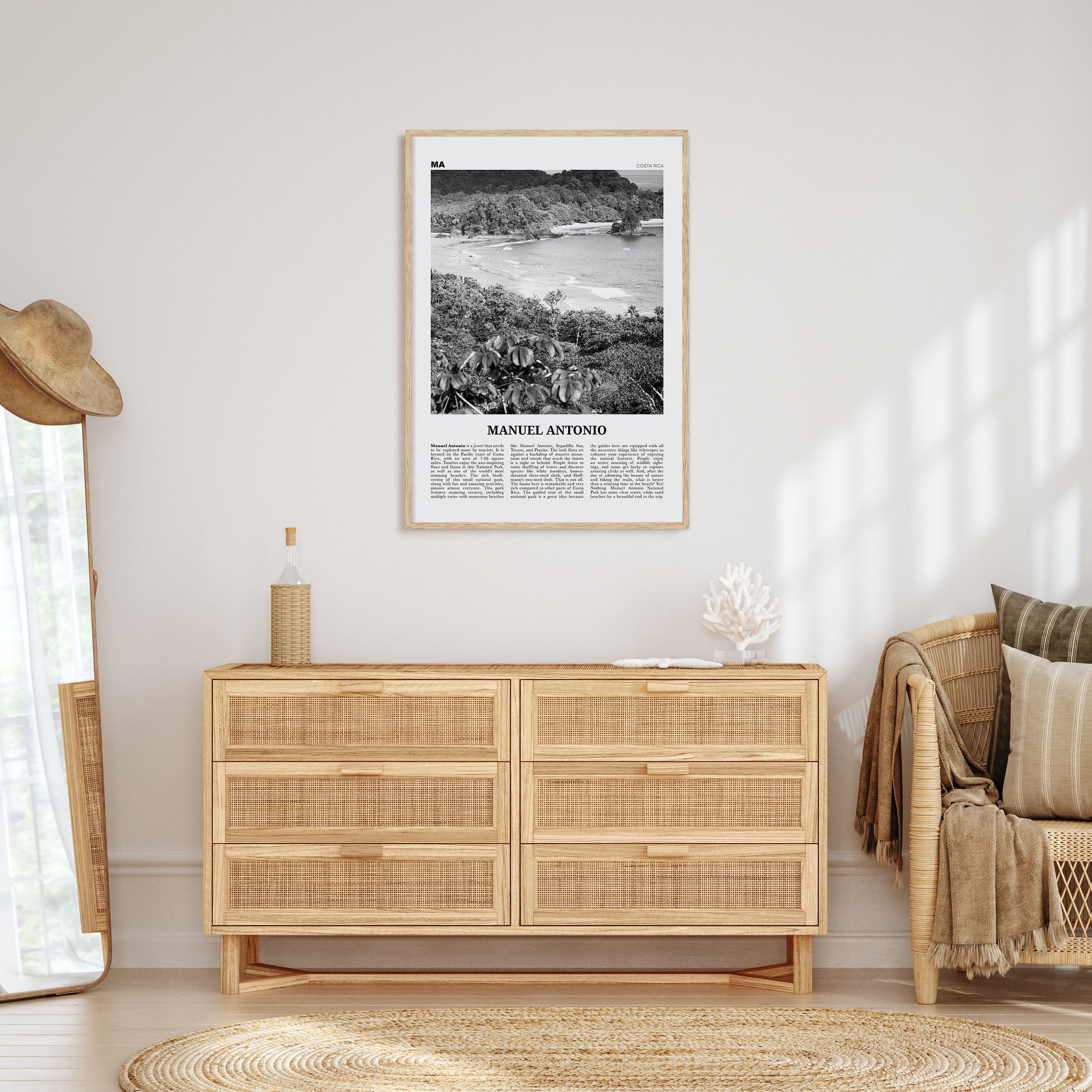 Manuel Antonio National Park Travel B&W Poster