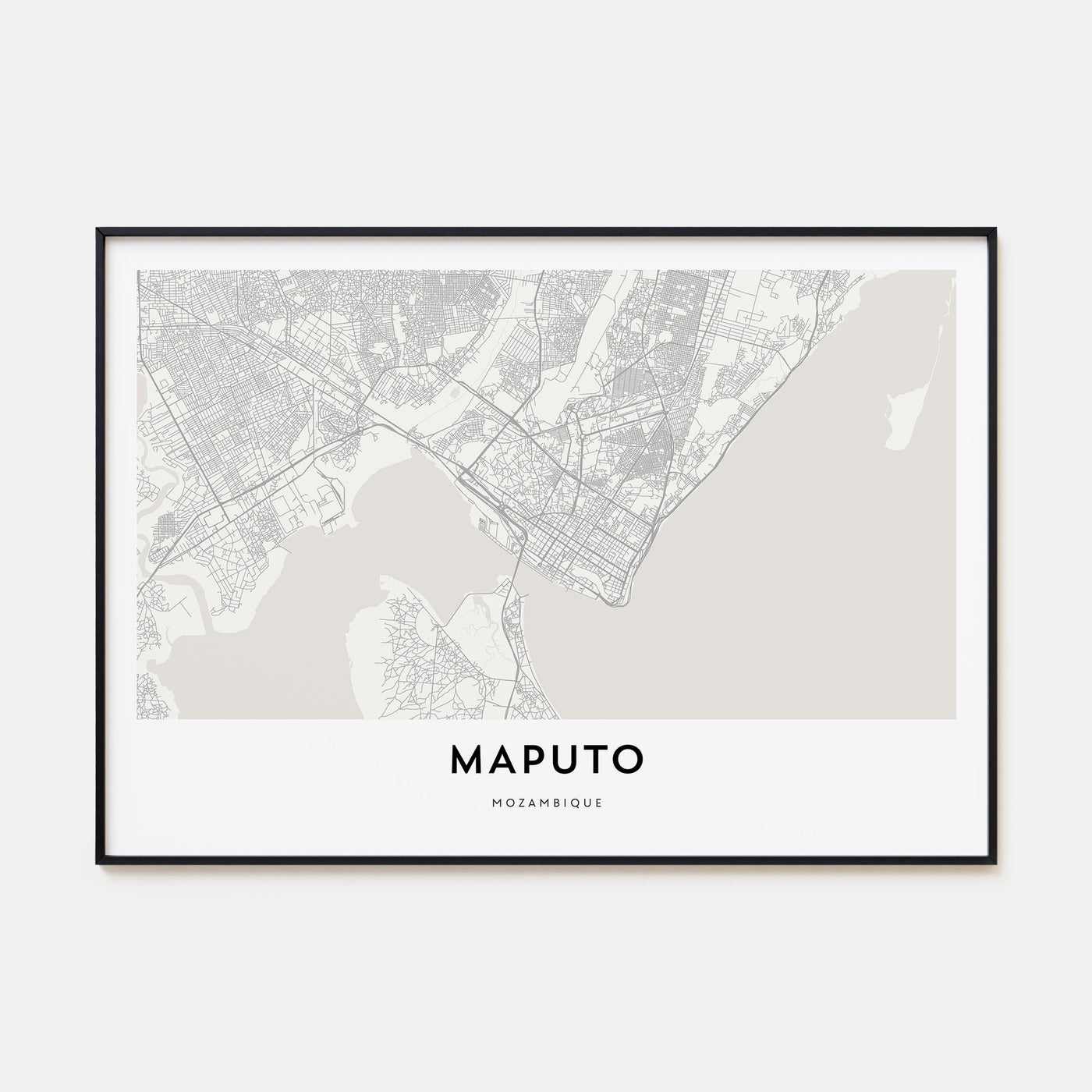 Maputo Map Landscape Poster