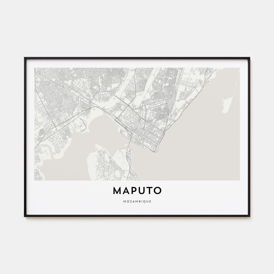 Maputo Map Landscape Poster