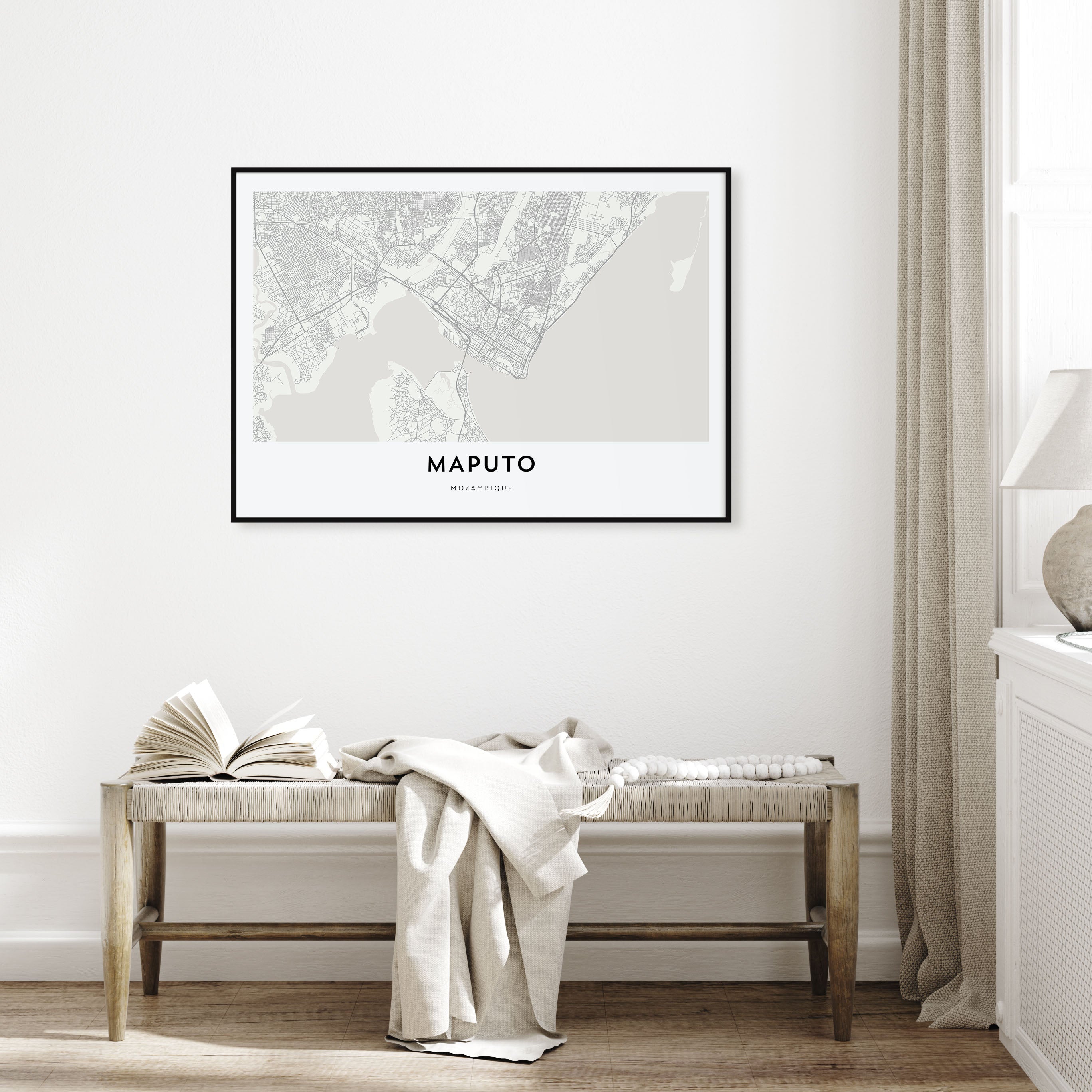 Maputo Map Landscape Poster