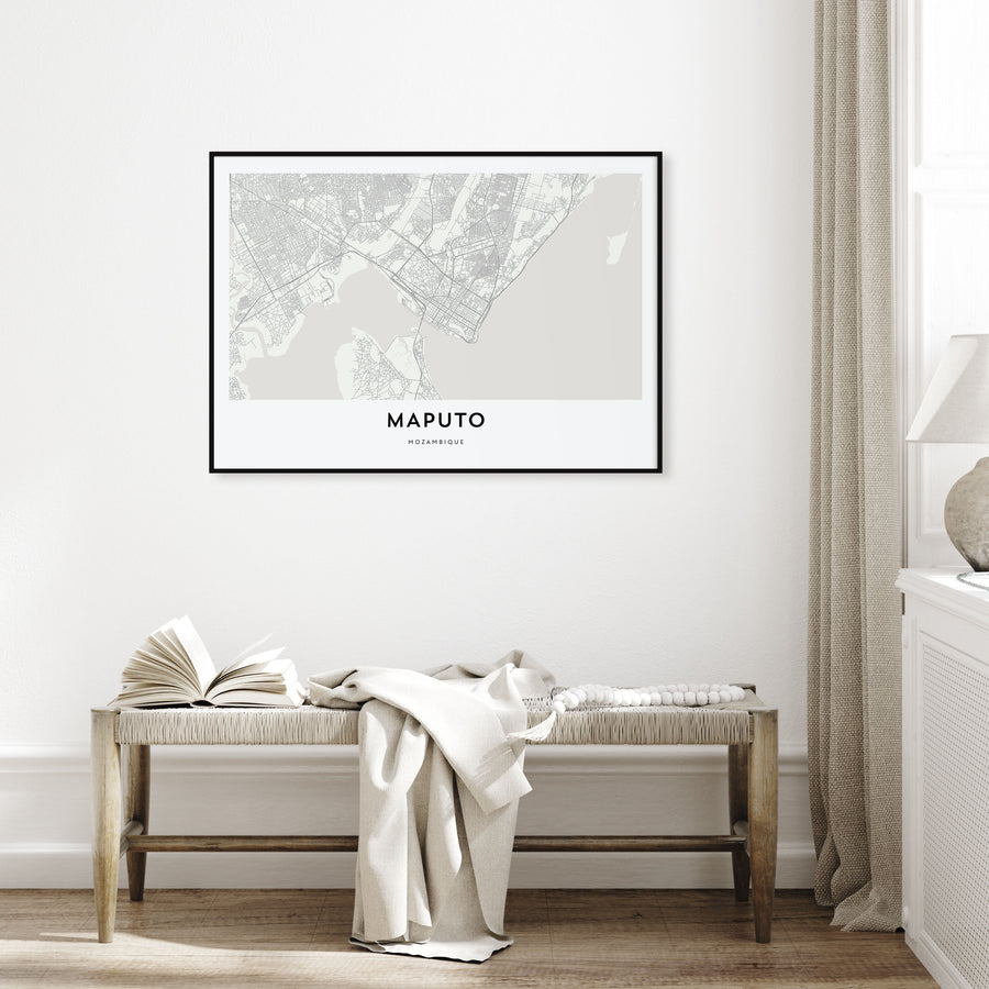 Maputo Map Landscape Poster