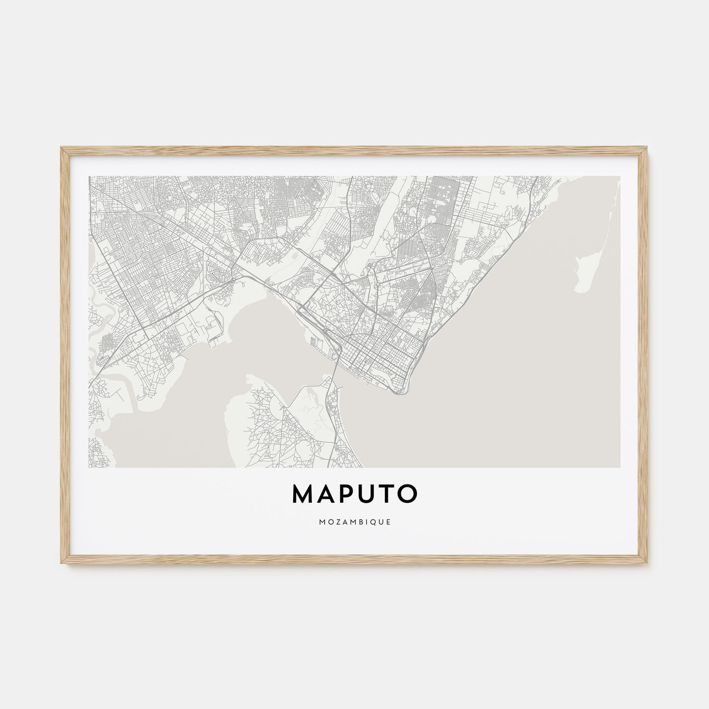 Maputo Map Landscape Poster
