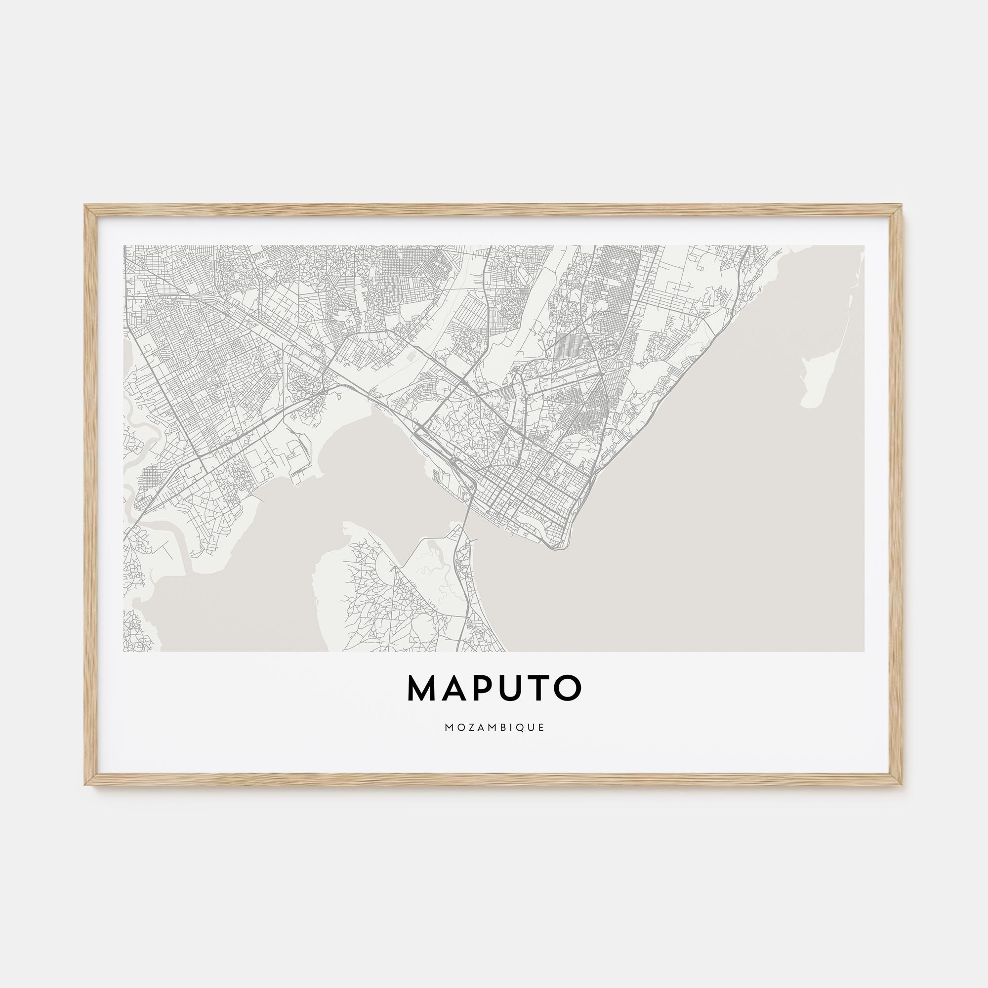Maputo Map Landscape Poster