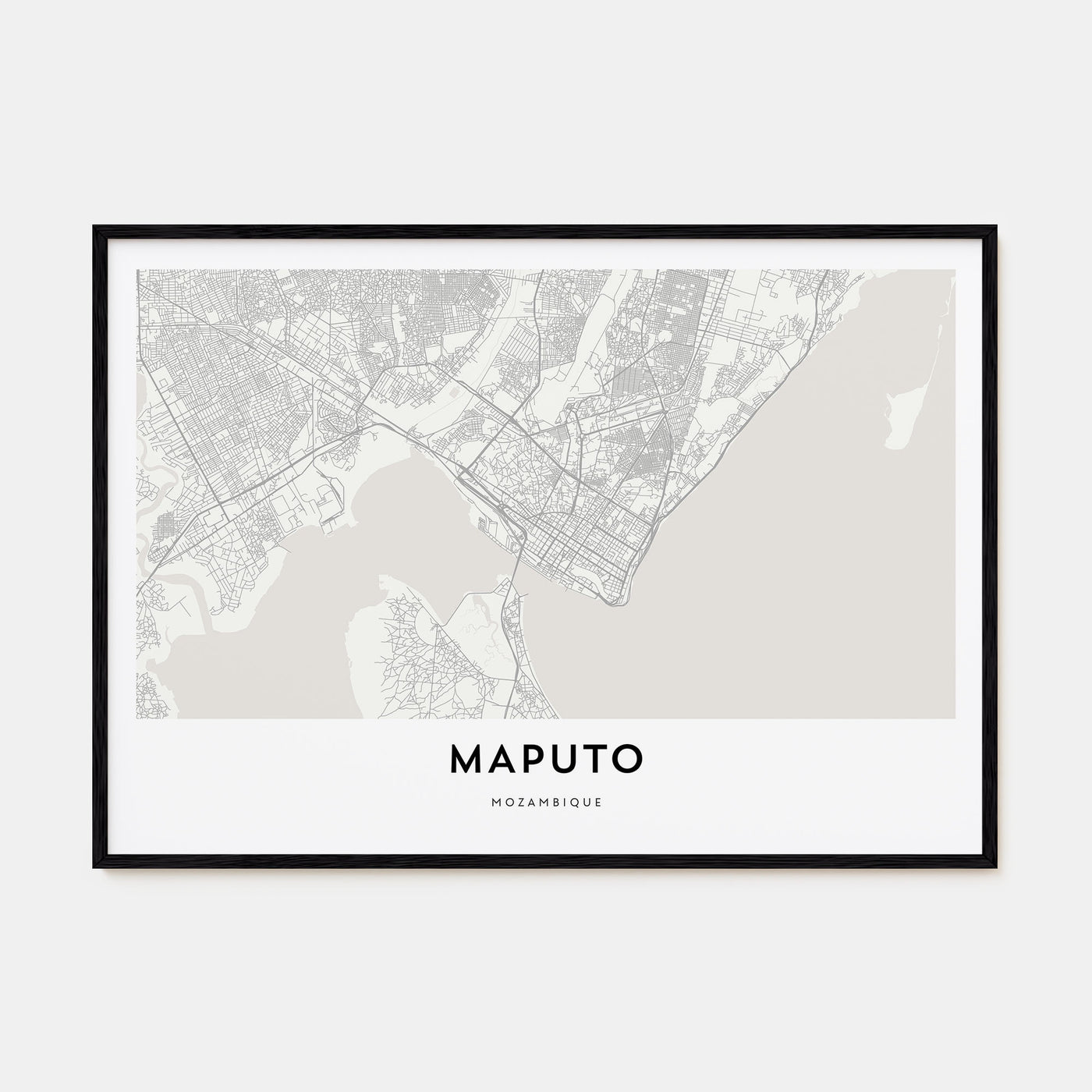 Maputo Map Landscape Poster