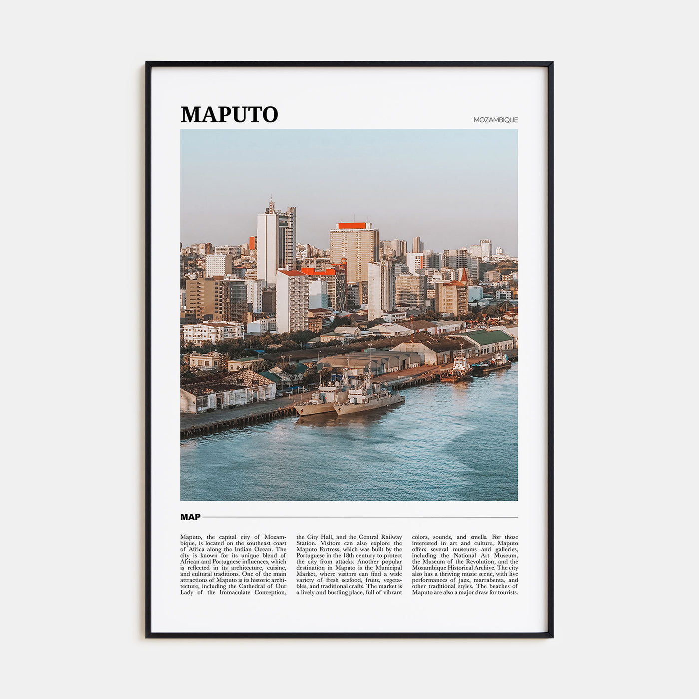 Maputo Travel Color Poster