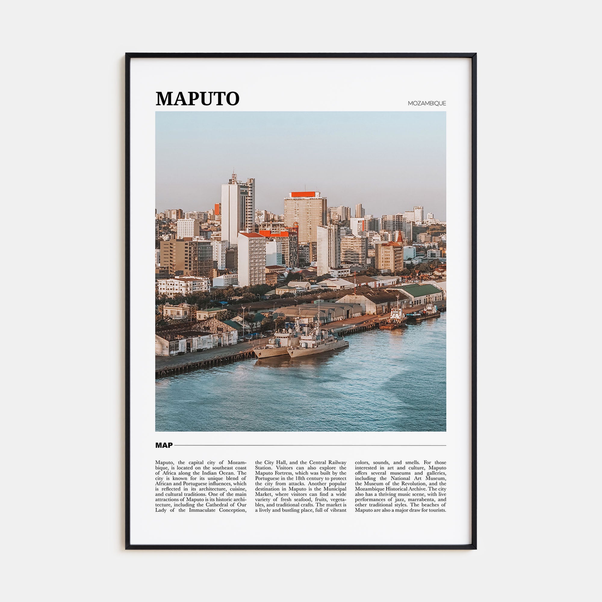 Maputo Travel Color Poster