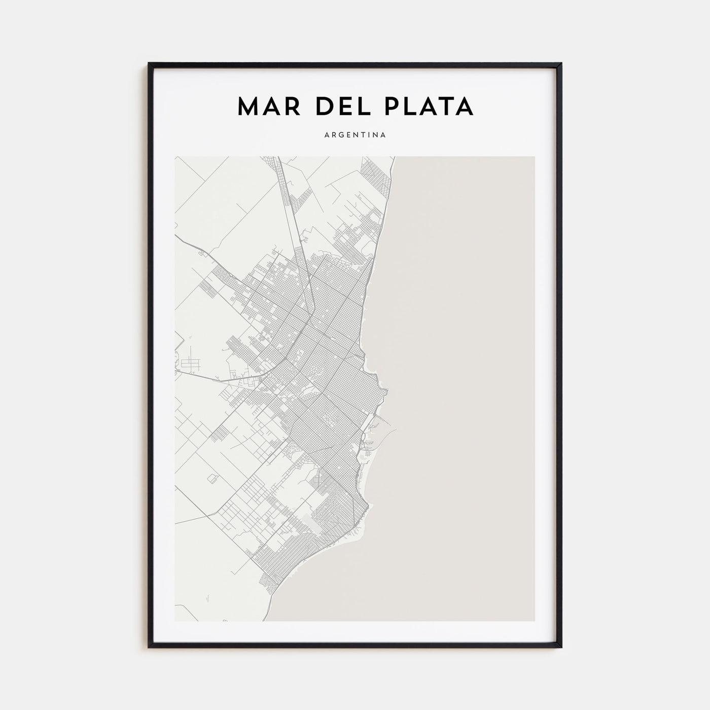 Mar del Plata Map Portrait Poster
