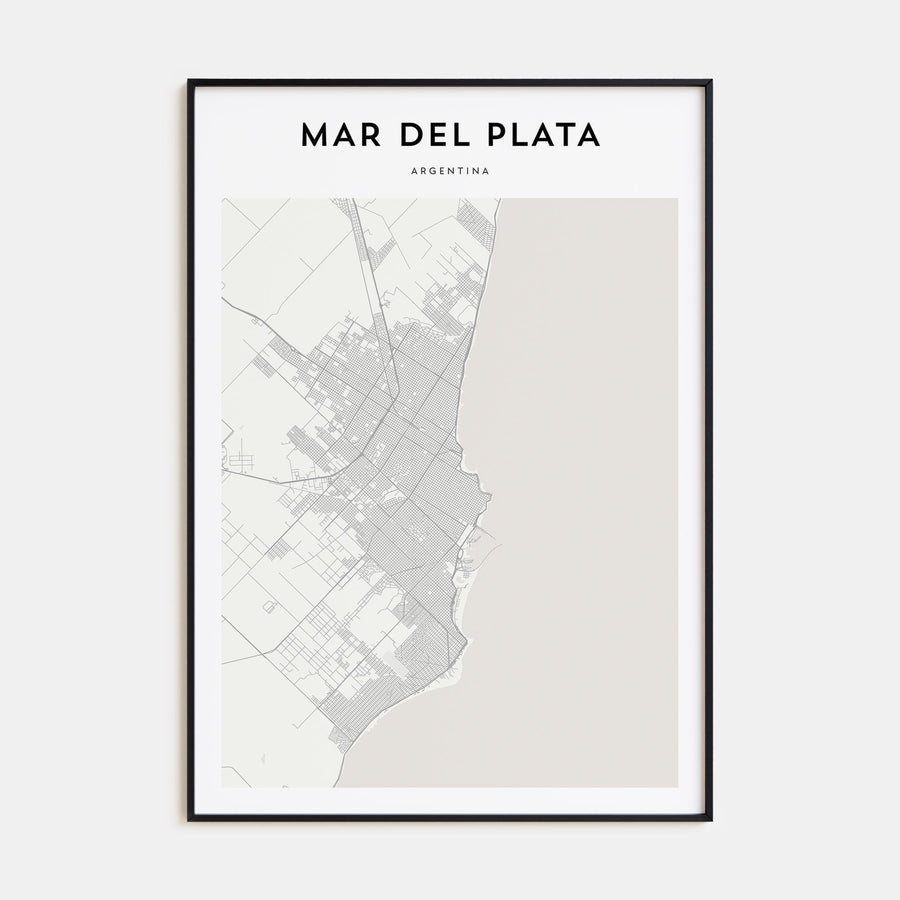 Mar del Plata Map Portrait Poster