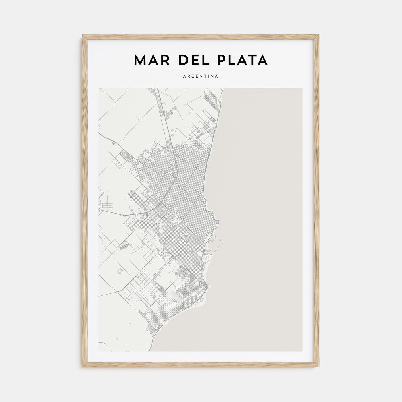 Mar del Plata Map Portrait Poster