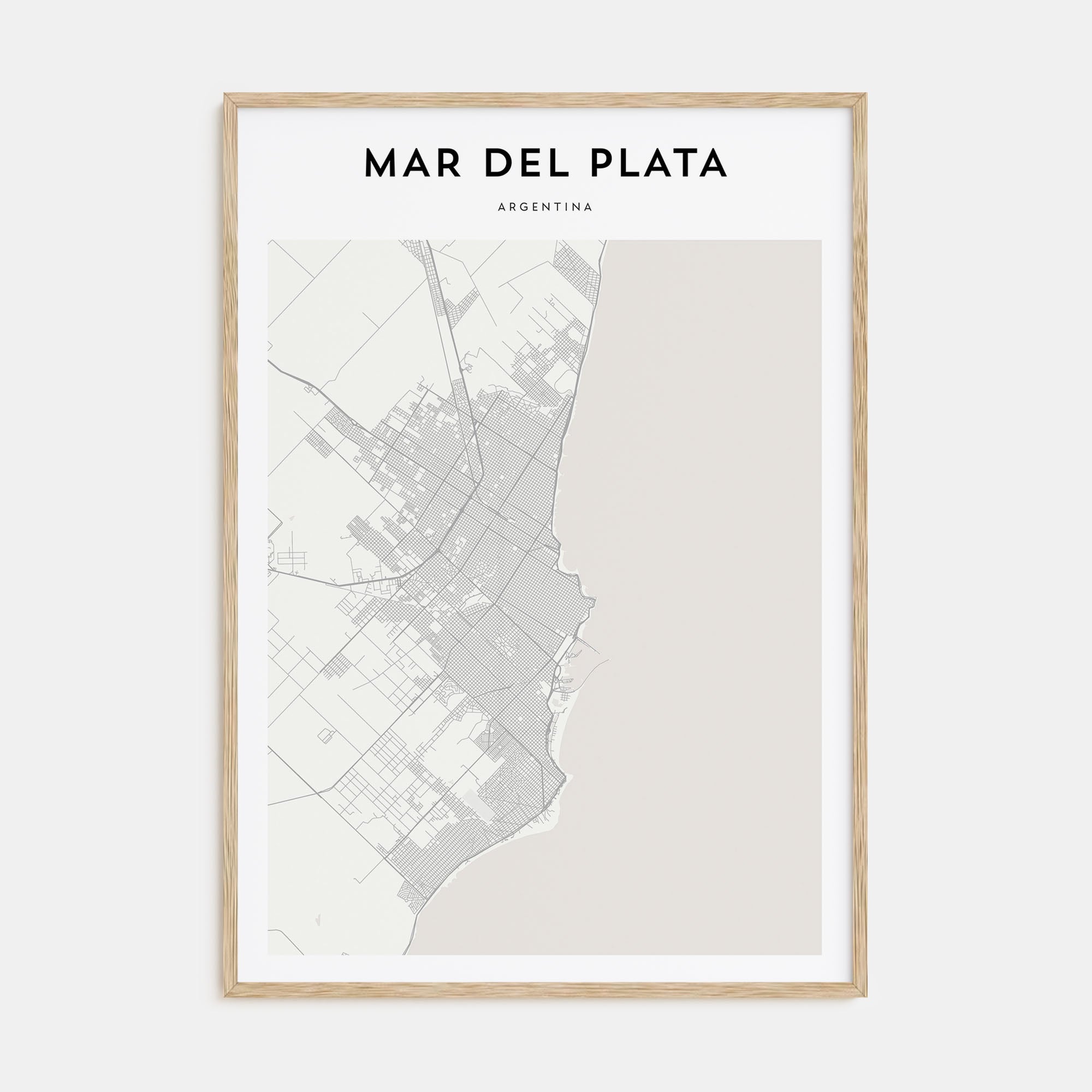 Mar del Plata Map Portrait Poster