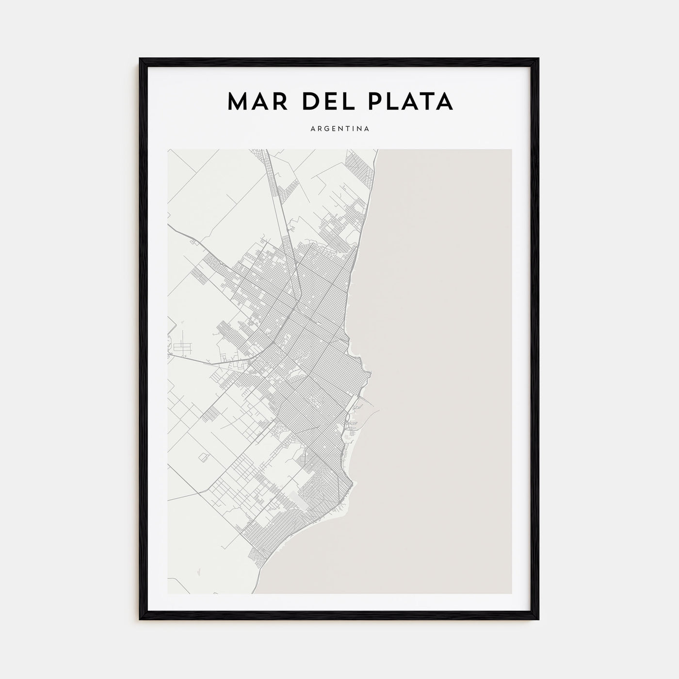 Mar del Plata Map Portrait Poster