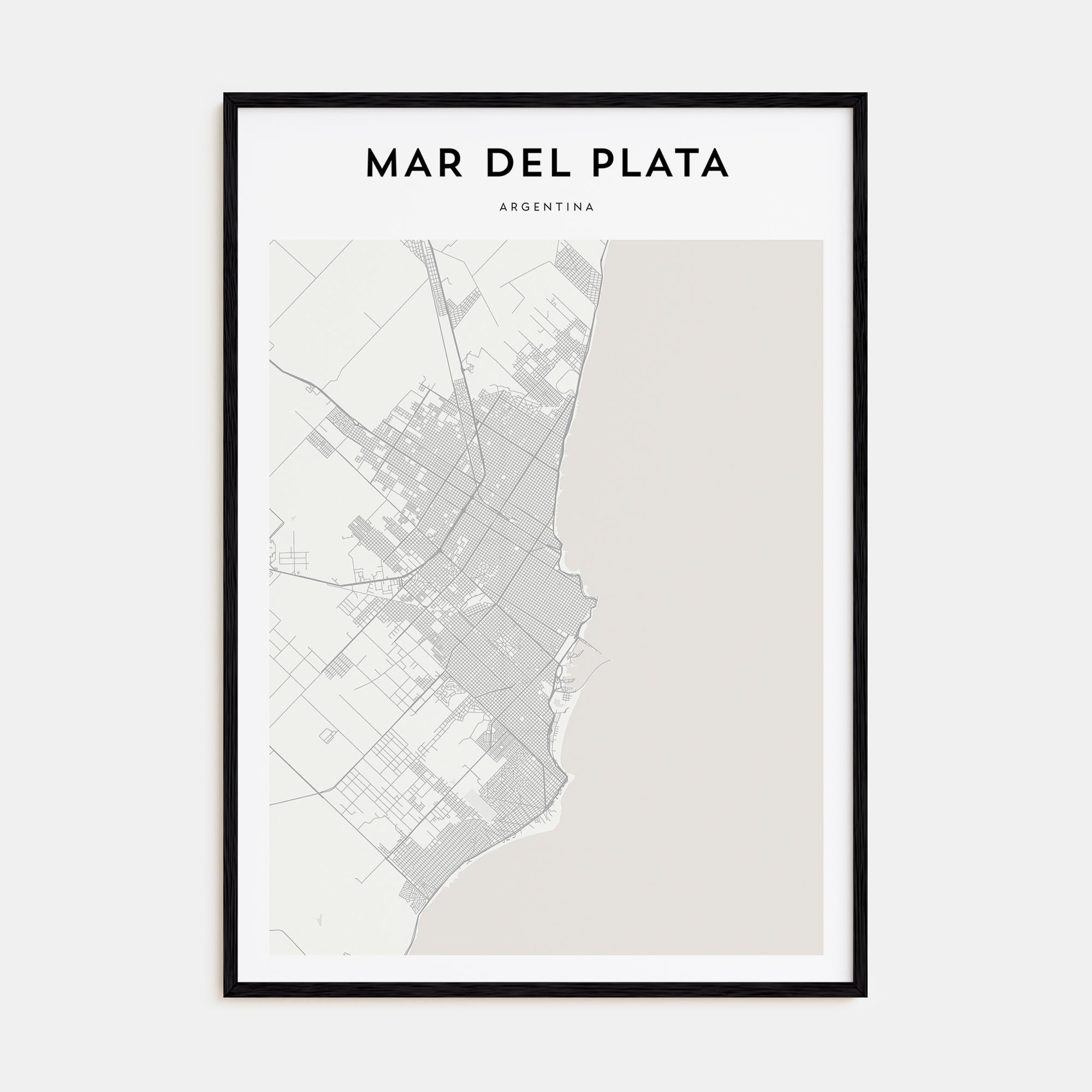 Mar del Plata Map Portrait Poster