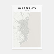 Mar del Plata Map Portrait Poster