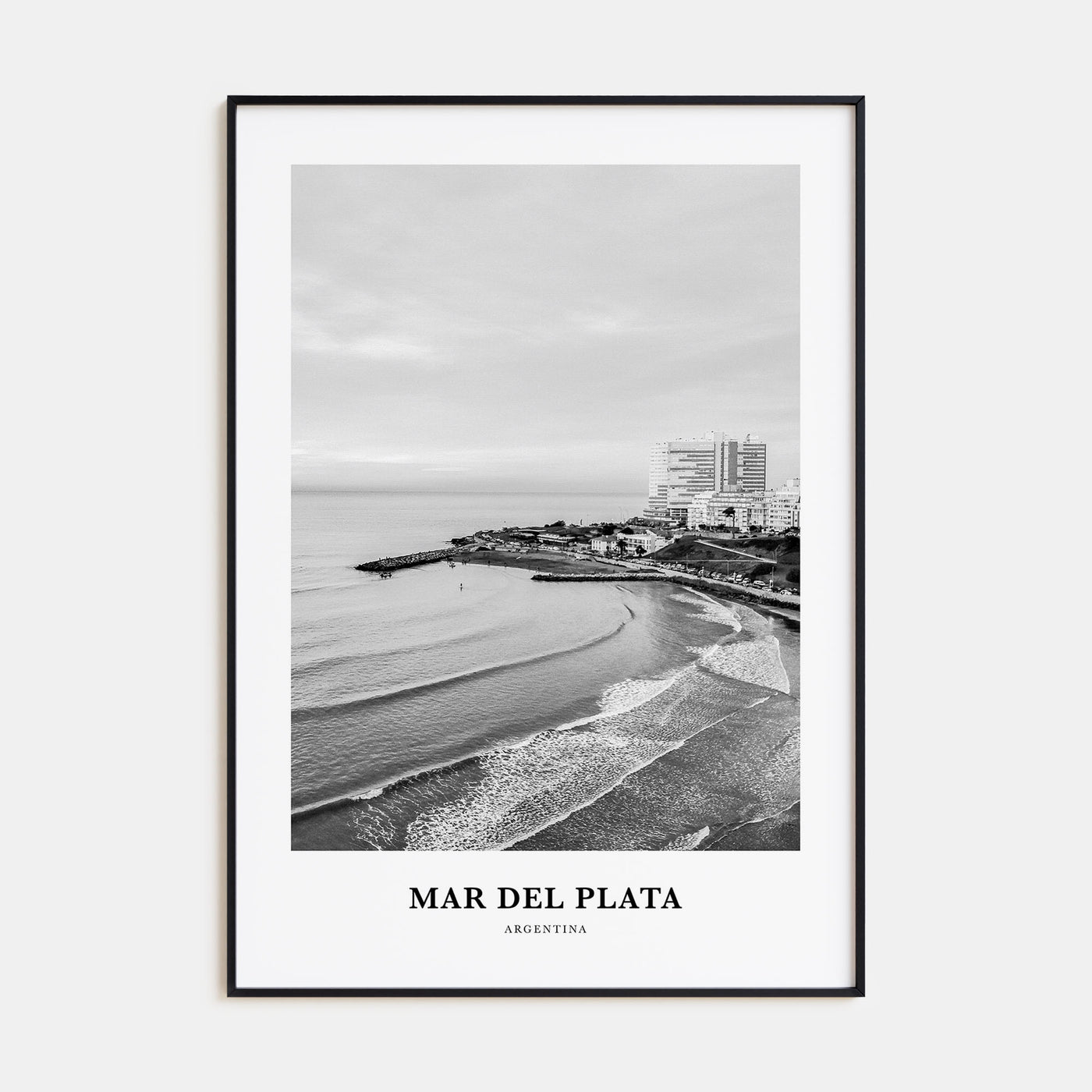 Mar del Plata Portrait B&W Poster