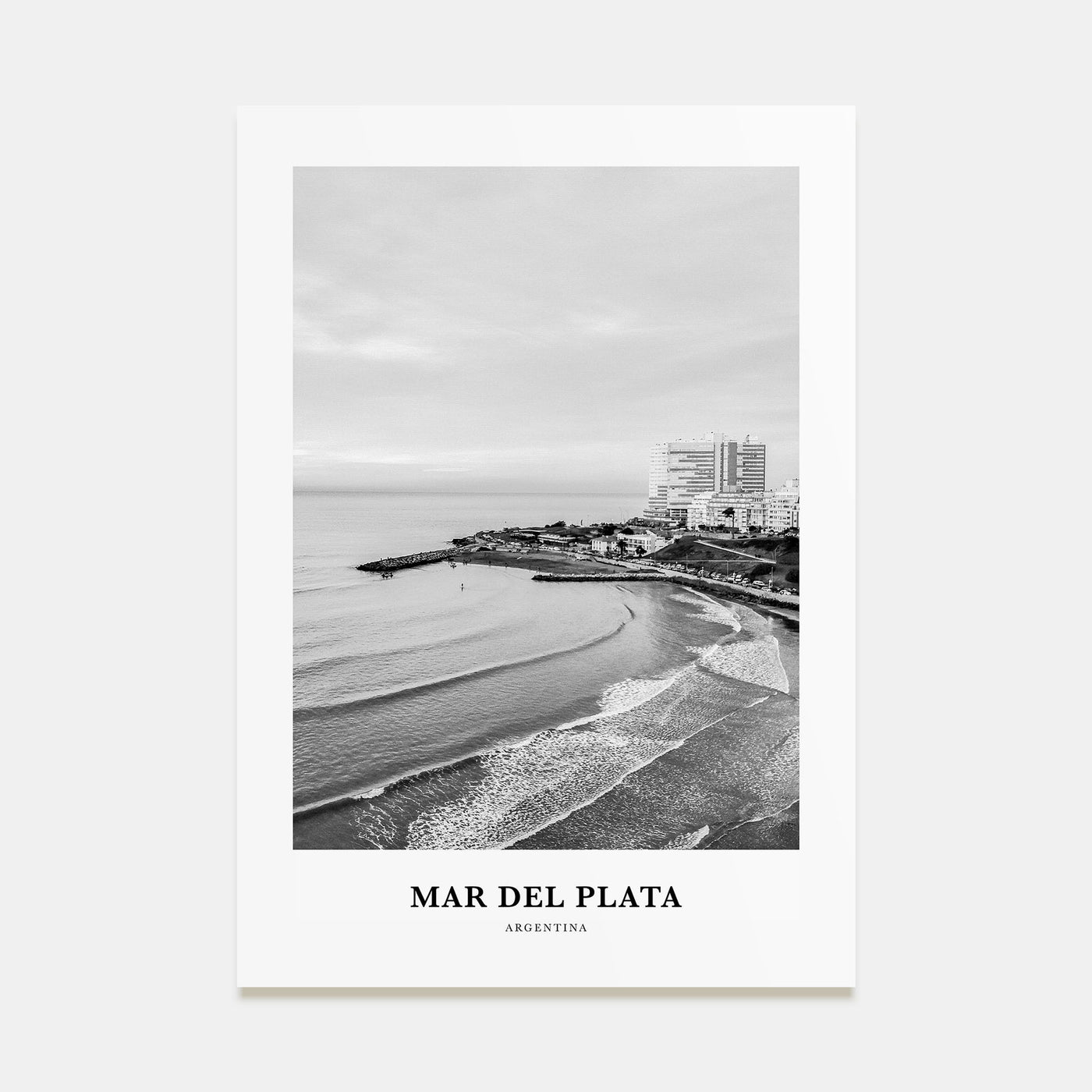 Mar del Plata Portrait B&W Poster